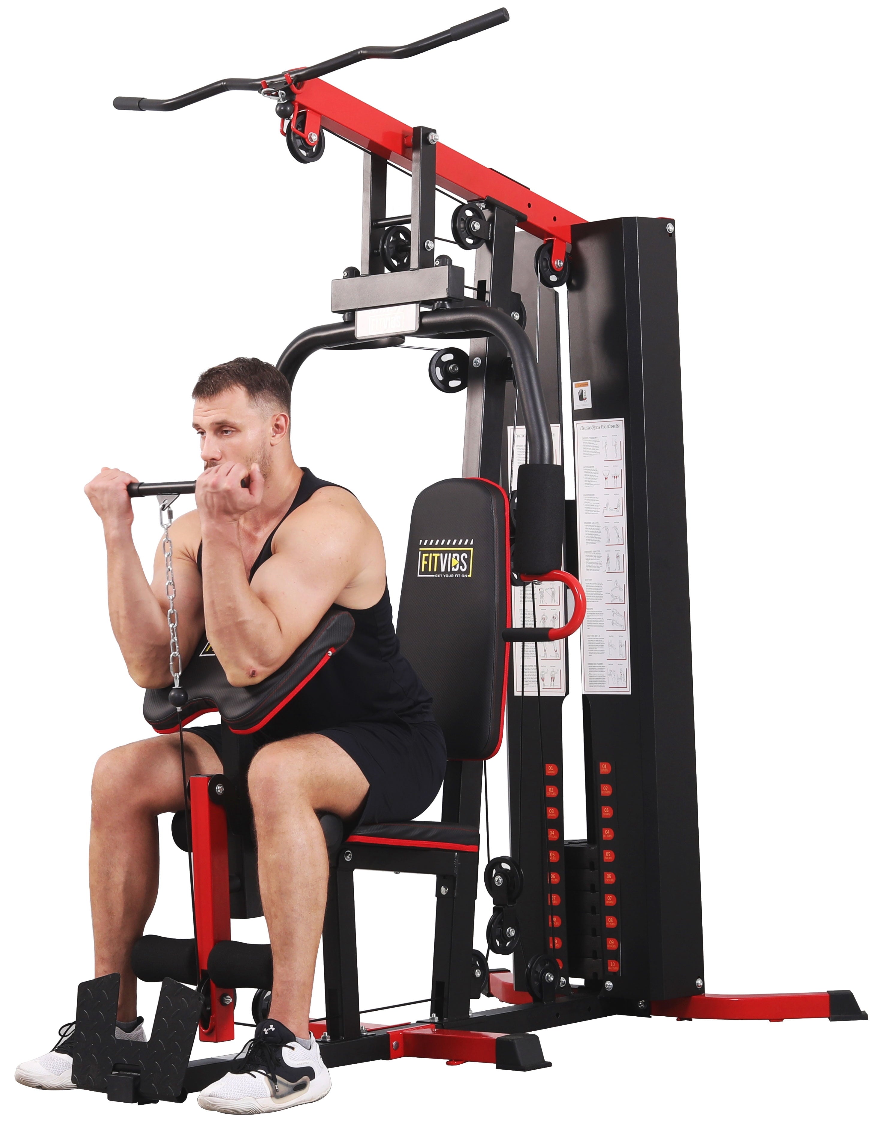 Transform Your Home Workout with the LX750 Multifunctional Full Gym System - 122.5 Lbs Weight Stack for Ultimate Strength Training