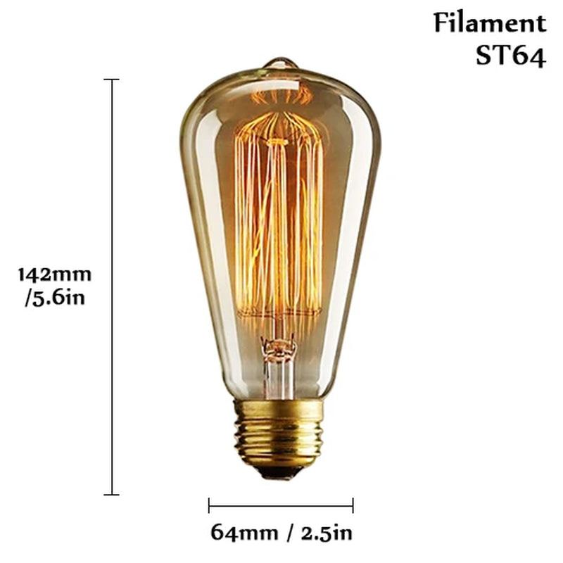 Illuminate Your Space with the Vintage Charm of Edison Bulb E27 220V 40W - ST64 A19 T45 G80 G95 G125 Incandescent Filament Lighting