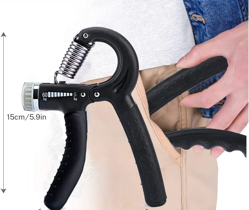 Adjustable Hand Grip Strengthener - 22 to 132 Lbs Resistance Trainer for Athletes, Musicians, and Rehabilitation