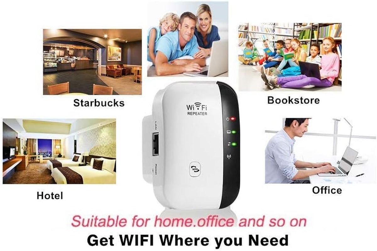 Boost Your WiFi Signal with Our Easy-to-Set-Up Range Extender - Perfect for 2.4G Networks with Integrated Antennas and LAN Port