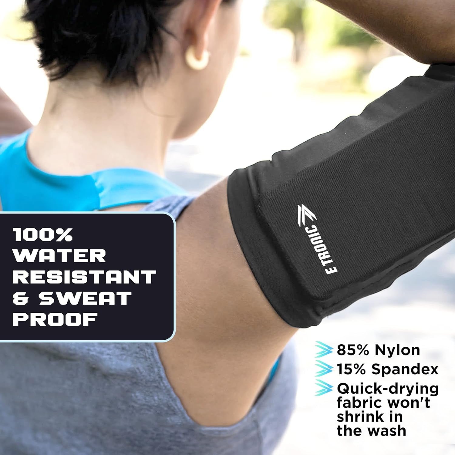 Ultimate Running Companion: Blue Phone Holder Armband with Reflective Logo - Fits All Smartphones for Running, Walking, Hiking, and Biking