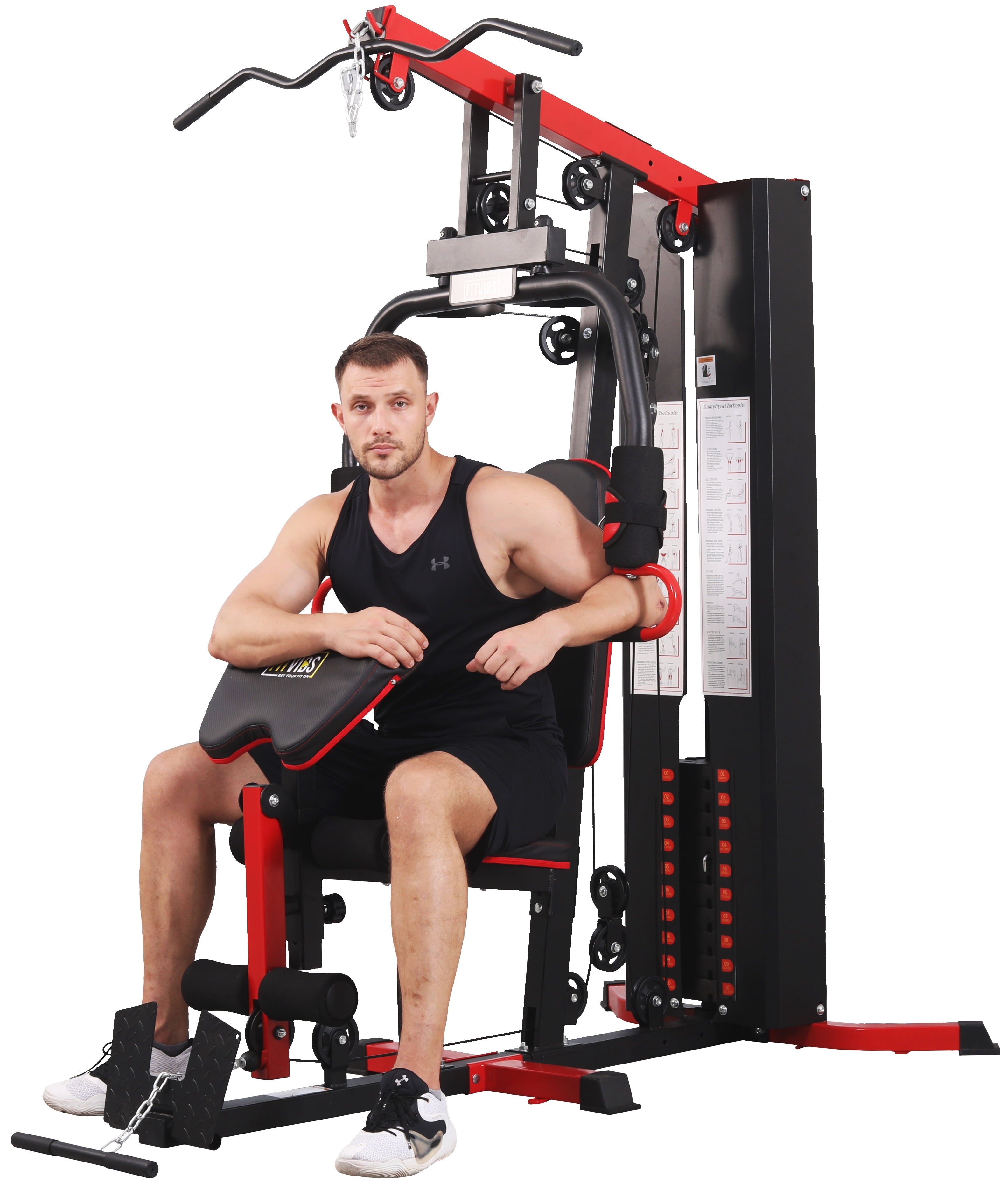 Transform Your Home Workout with the LX750 Multifunctional Full Gym System - 122.5 Lbs Weight Stack for Ultimate Strength Training