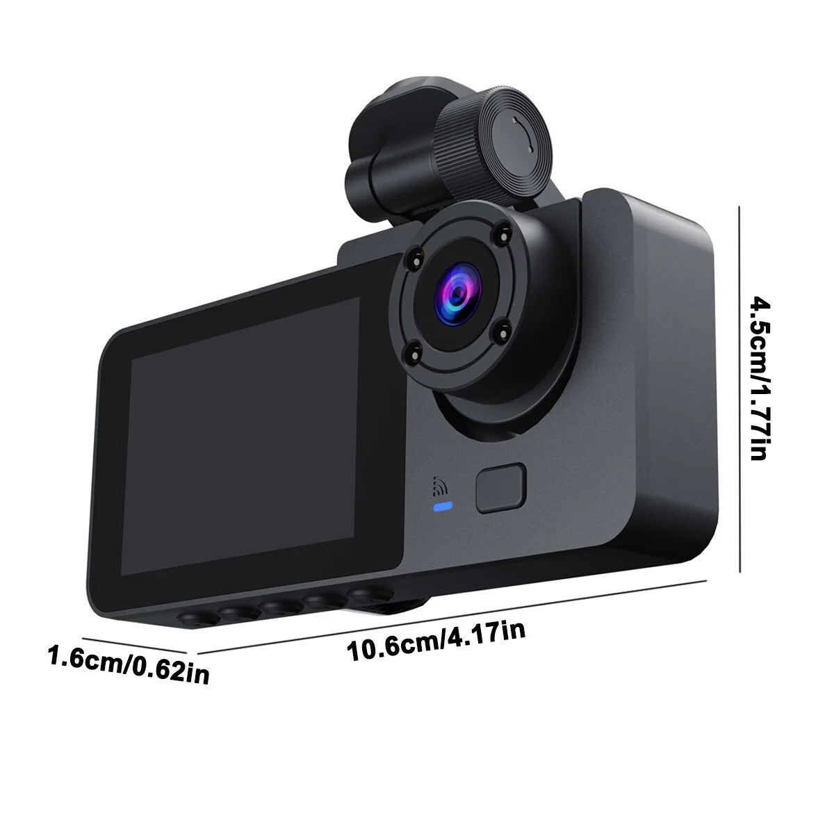Ultimate 3-Channel Dash Cam for Cars - 1080P Front & Rear with Night Vision and 32GB SD Card Included