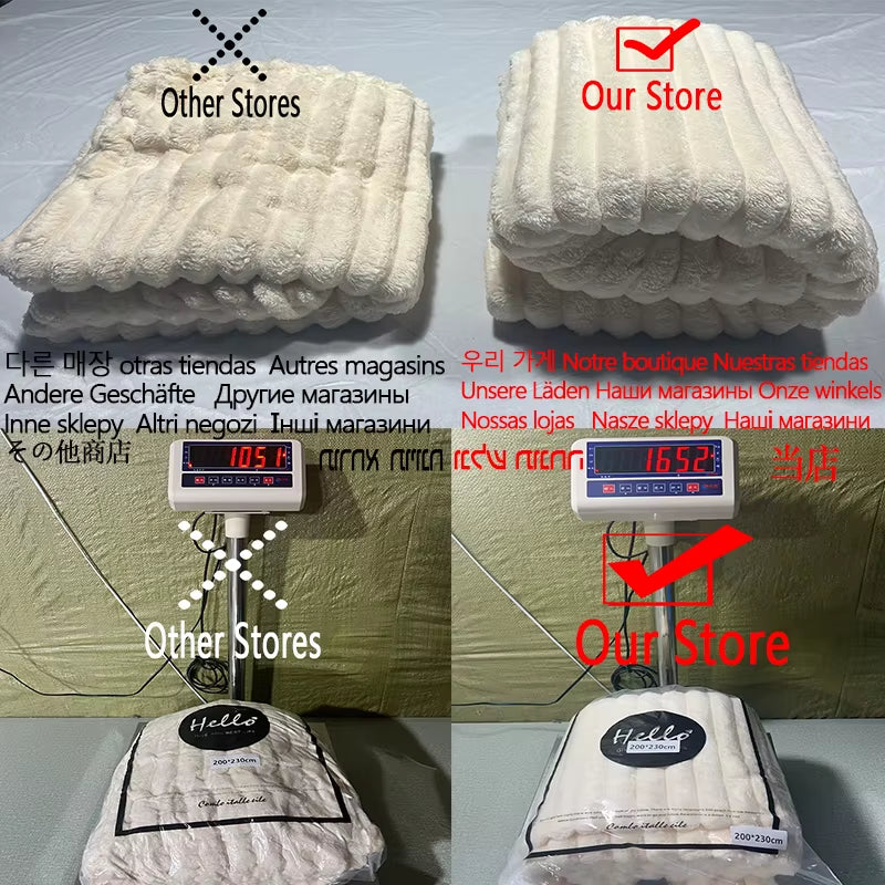 Ultra-Soft Faux Rabbit Fur Throw – Warm & Plush Blanket for Sofa or Bed