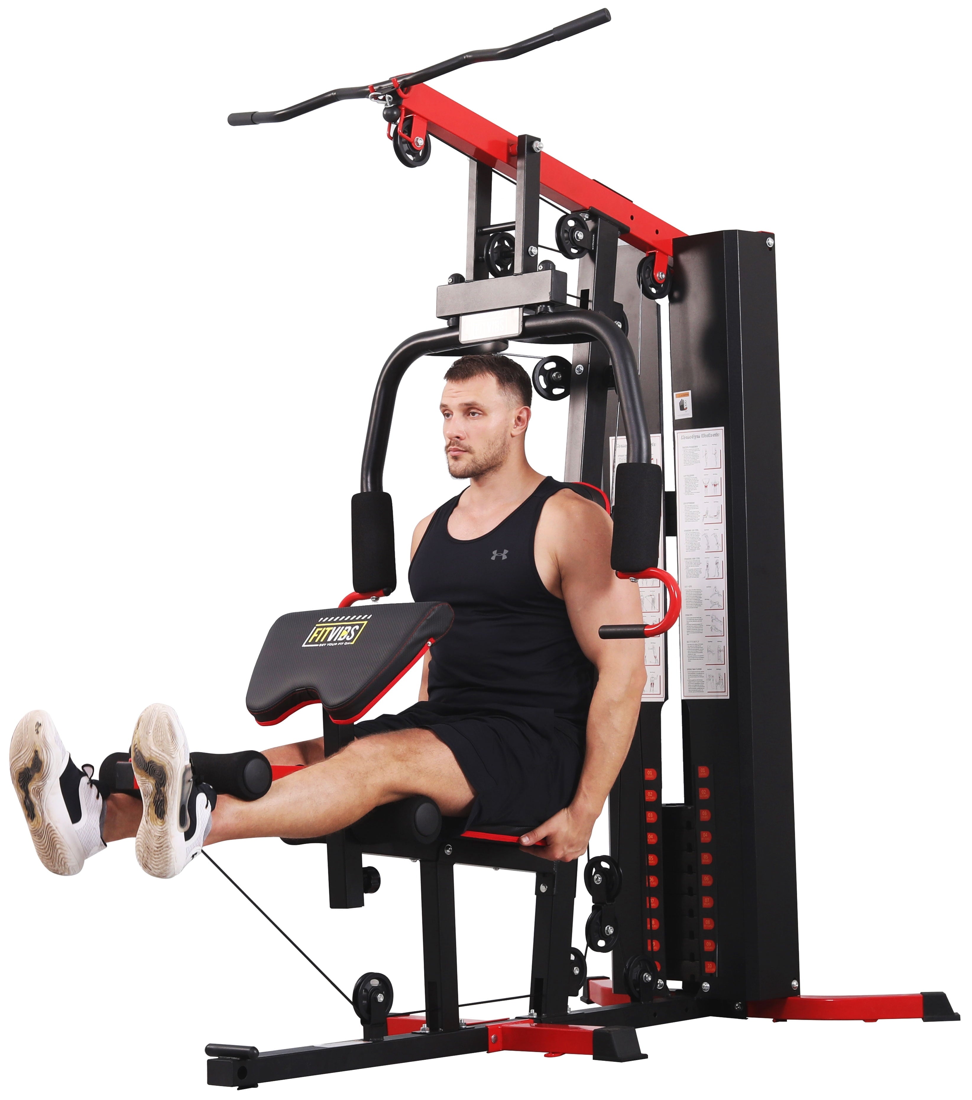 Transform Your Home Workout with the LX750 Multifunctional Full Gym System - 122.5 Lbs Weight Stack for Ultimate Strength Training