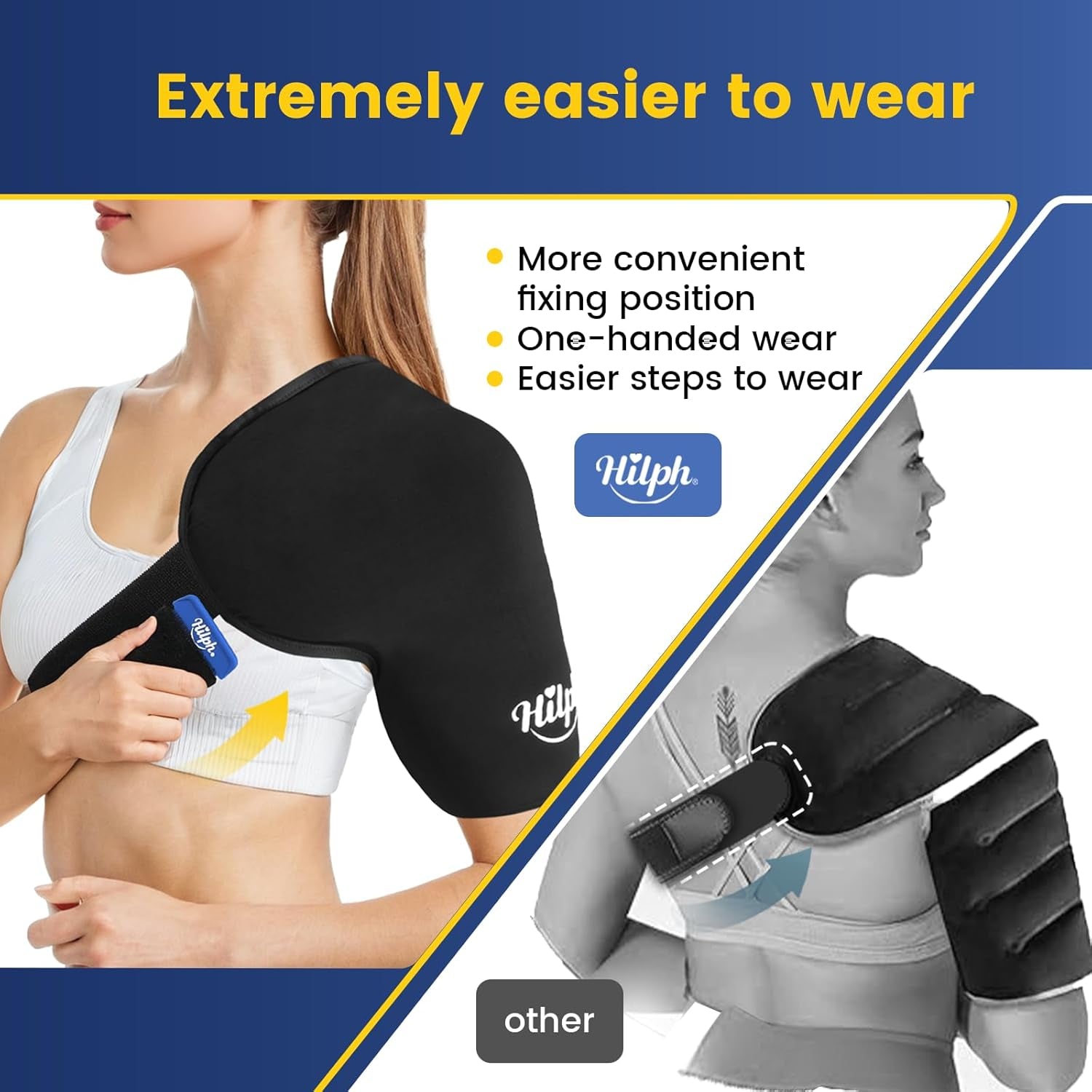 Revolutionary Shoulder Ice Pack Wrap for Ultimate Rotator Cuff Relief - Double-Layer Gel Cold Therapy with Adjustable Compression for Men & Women