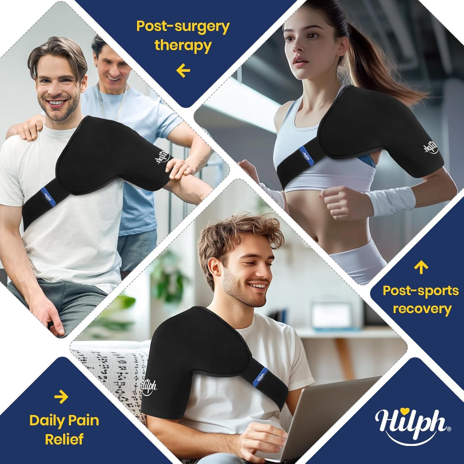 Revolutionary Shoulder Ice Pack Wrap for Ultimate Rotator Cuff Relief - Double-Layer Gel Cold Therapy with Adjustable Compression for Men & Women