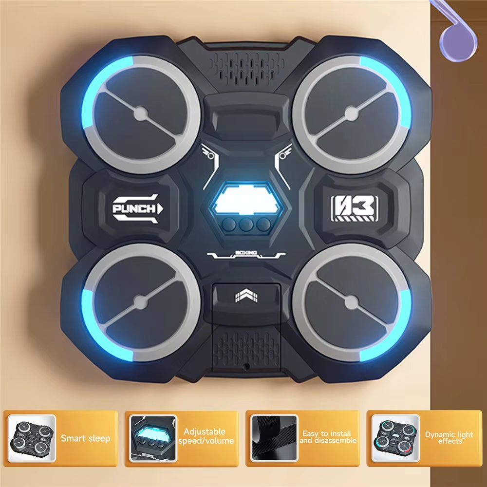 Revolutionary Bluetooth Music Boxing Machine for Kids - Wall-Mounted Smart Boxing Trainer with Adjustable Speed and Colorful Light Effects
