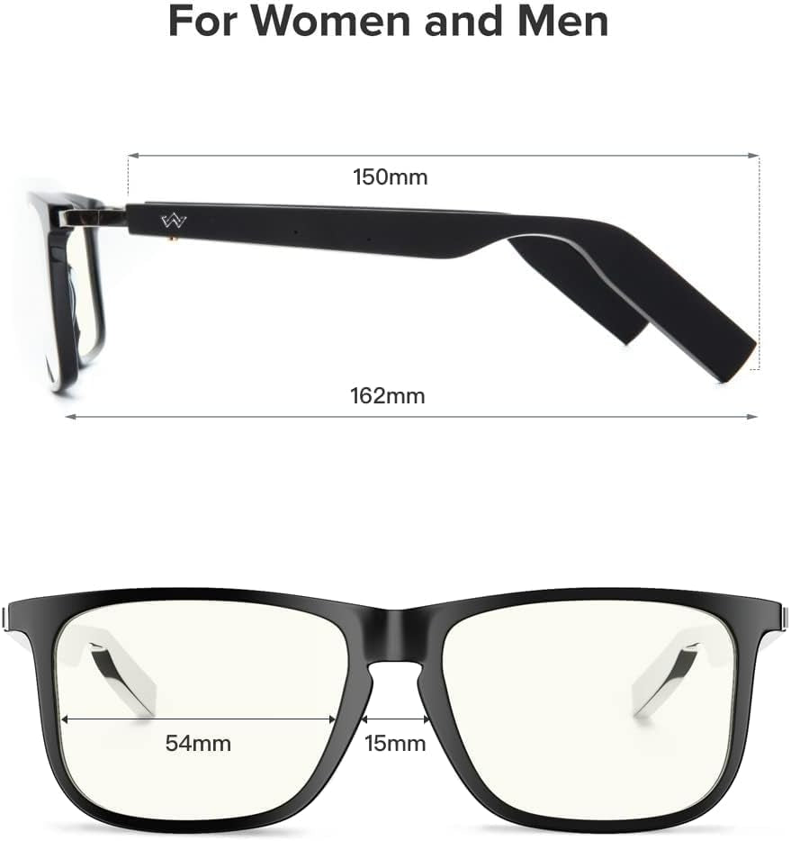 Experience the Future of Audio with WitWot Smart Audio Glasses - Stylish Blue Light & Sun Lenses for All-Day Comfort and Crystal Clear Sound
