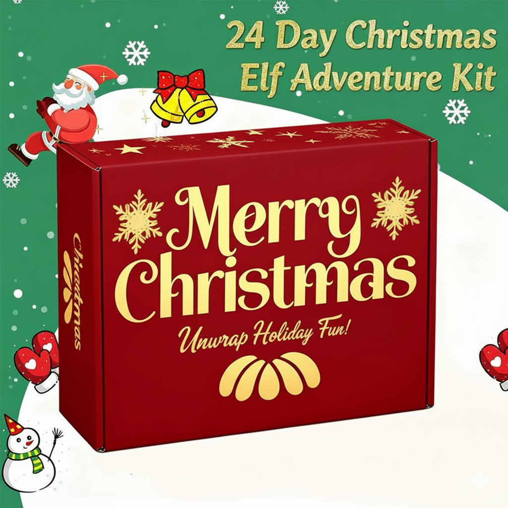 2025 Enchanting Christmas Elf Countdown Kit: 24 Days of Magical Adventures & Festive Decorations