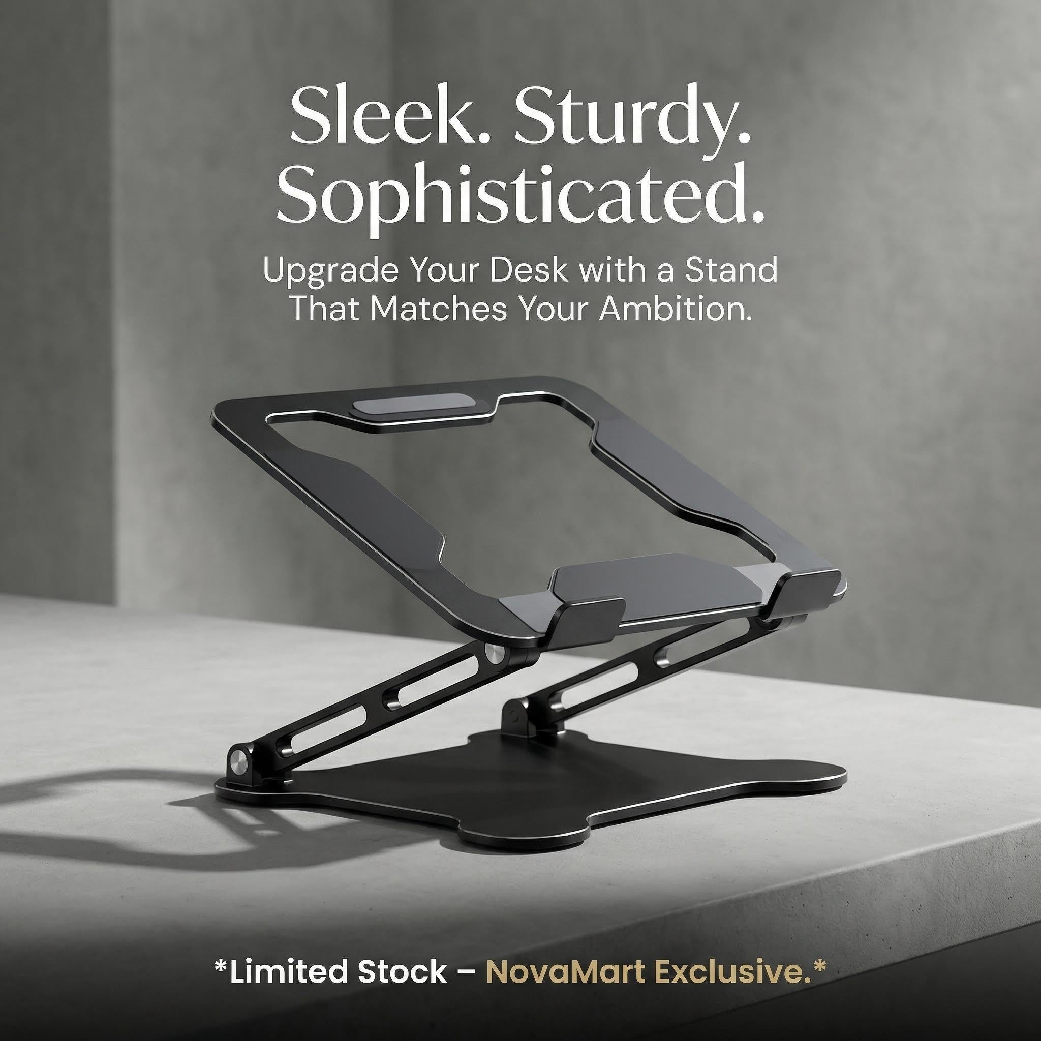 Elevate Your Workspace with the Adjustable Aluminum Alloy Laptop and Tablet Stand - Portable, Folding Design for Laptops Up to 17"