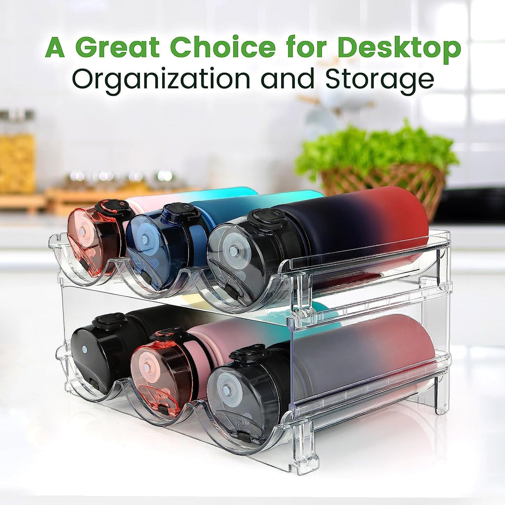 Maximize Your Space with Our Stackable Water Bottle Organizer - 2 Pack for Effortless Storage Solutions