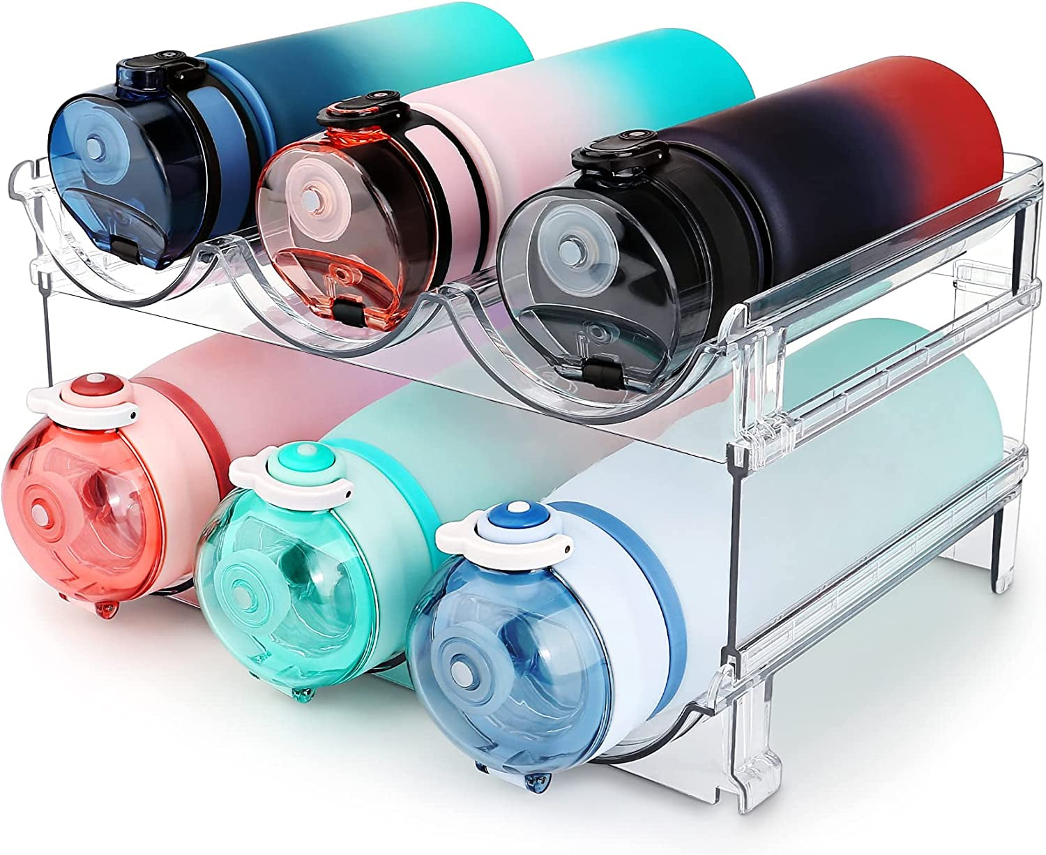Maximize Your Space with Our Stackable Water Bottle Organizer - 2 Pack for Effortless Storage Solutions