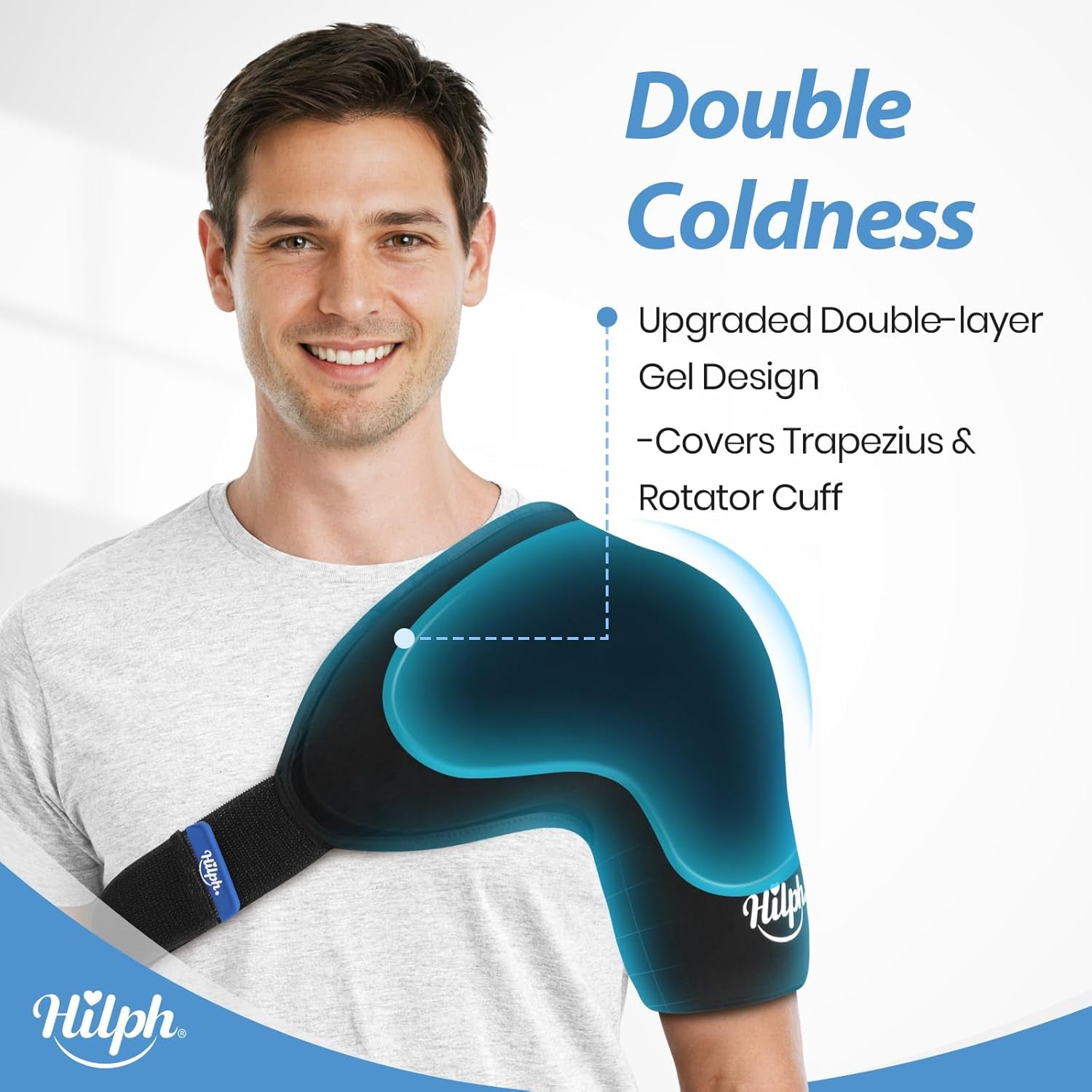 Revolutionary Shoulder Ice Pack Wrap for Ultimate Rotator Cuff Relief - Double-Layer Gel Cold Therapy with Adjustable Compression for Men & Women