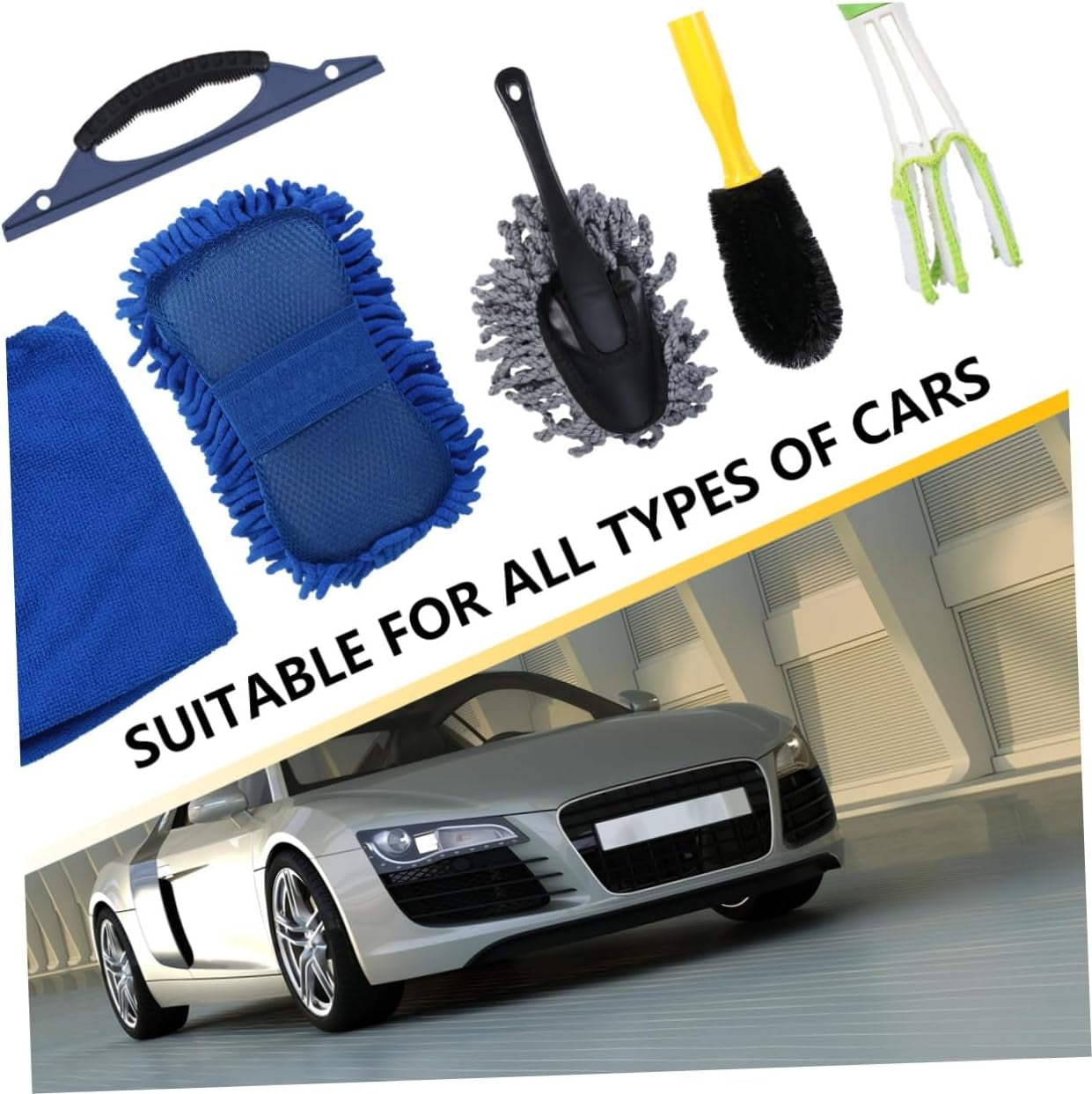 Car Cleaning Tool Kit Car Wash Cleaning Supplies Lightweight Wash Kit for Easy Maintenance