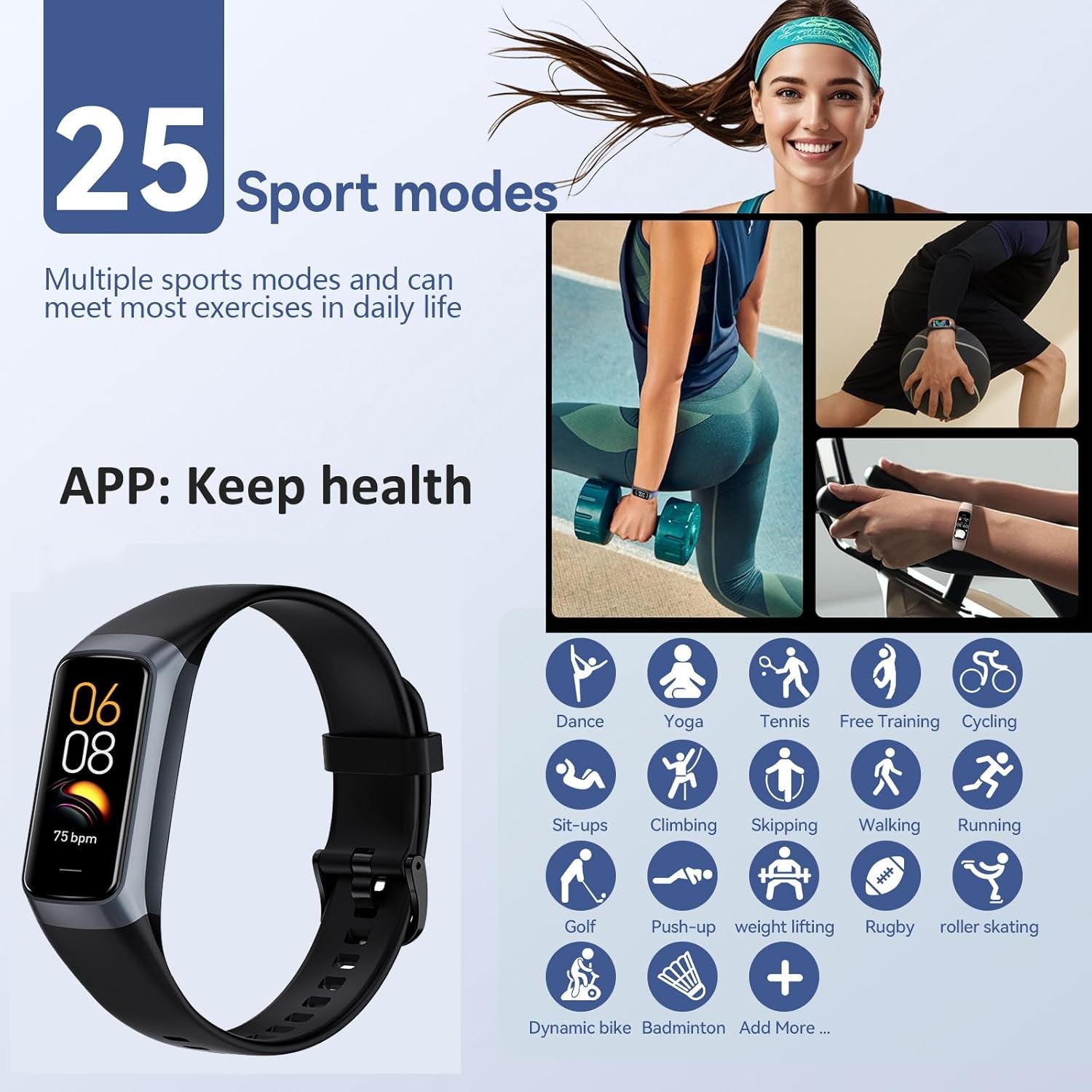 Stay Fit and Stylish with the C60 Health Fitness Tracker: Slim, Waterproof, and Packed with 25 Sports Modes!