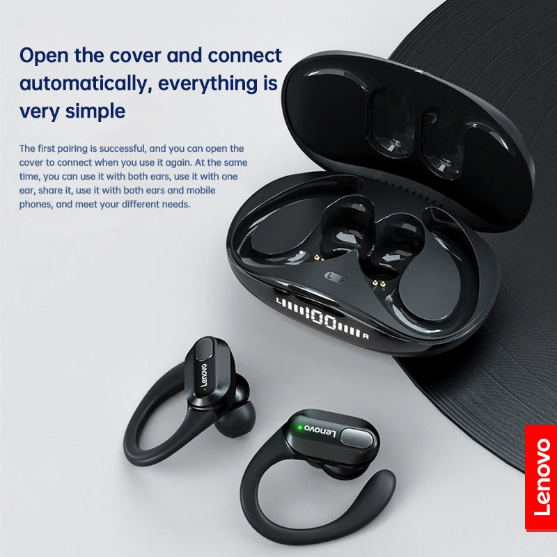 XT80 Wireless Sports Earphones - HiFi Stereo Sound, Bluetooth 5.3, LED Power Display, Built-in Mics