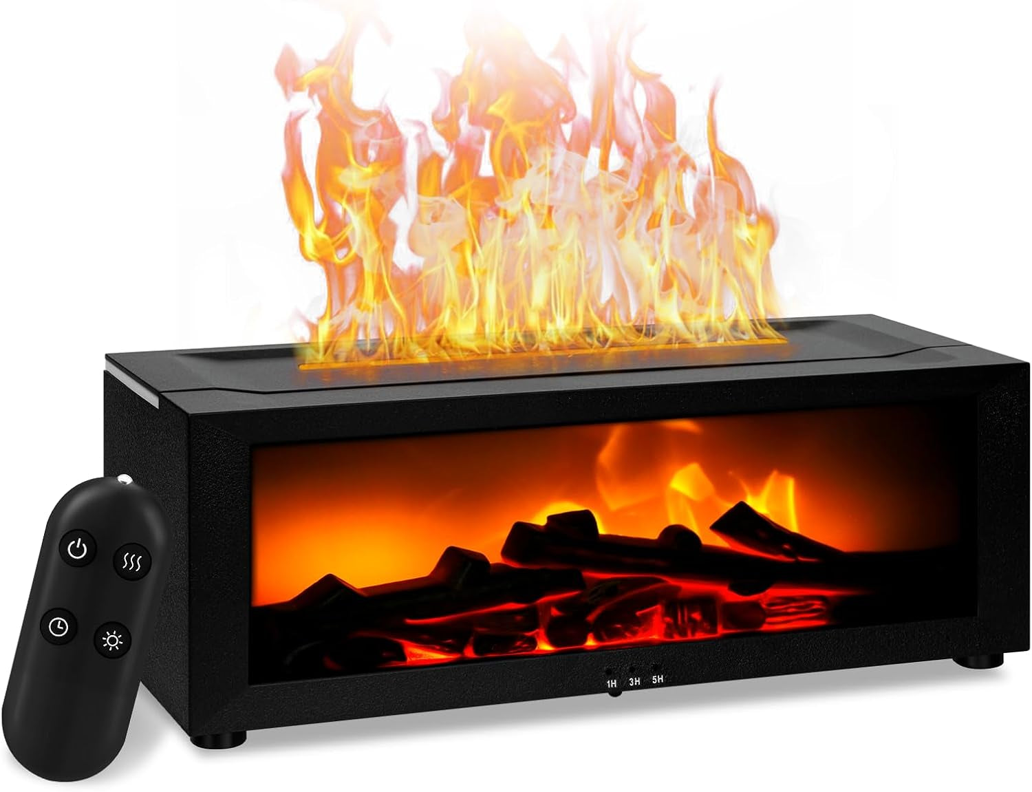 Difusor de Aceites Esenciales con Llama 3D – Crea un Ambiente Acogedor con Humidificador Silencioso de 150 ml, Control Remoto y Luz LED Multicolor, el Regalo Perfecto para Cualquier Ocasión