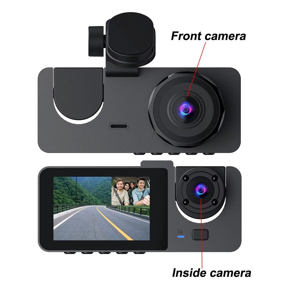 Ultimate 3-Channel Dash Cam for Cars - 1080P Front & Rear with Night Vision and 32GB SD Card Included