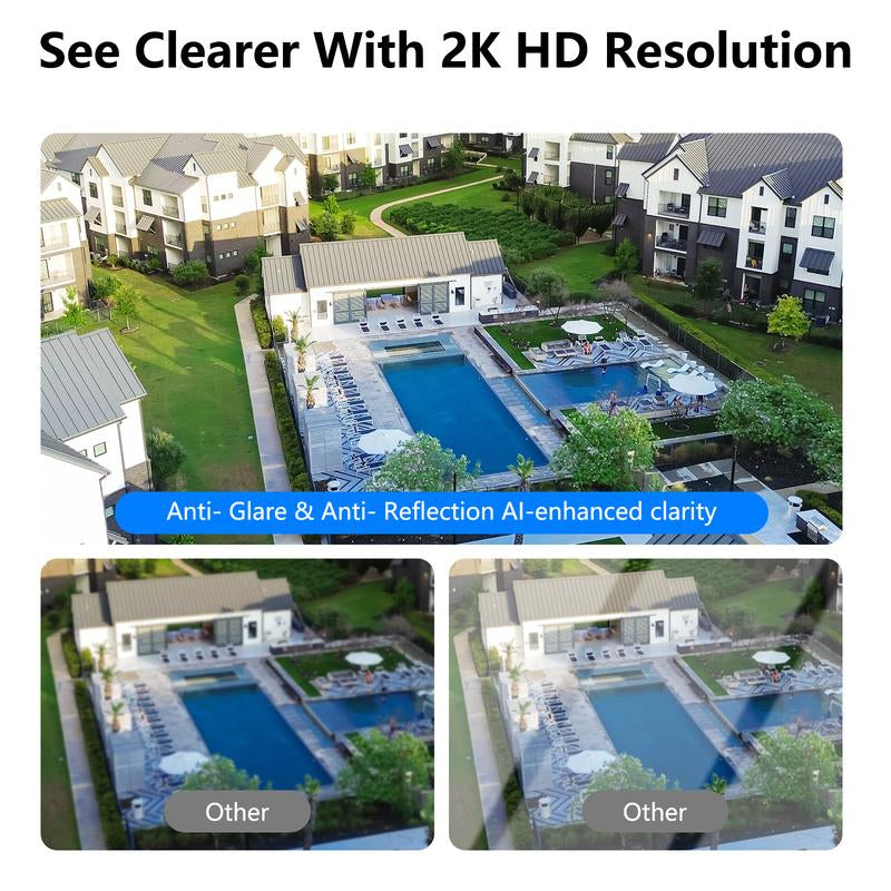 Wansview 3MP 2K Window Security Camera - AI Night Vision, 24/7 Recording, Easy Setup, Works with Alexa & Google Home