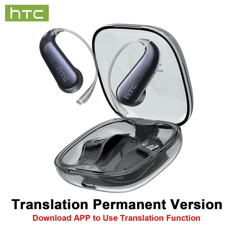 HTC NE38 OWS Wireless Translation Earbuds - Real-Time Translation in 134 Languages, Bluetooth 6.0, IPX5 Waterproof, HIFI Sound, Perfect for Office, Sports, Study & Calls - Built-In Microphone & AI Technology