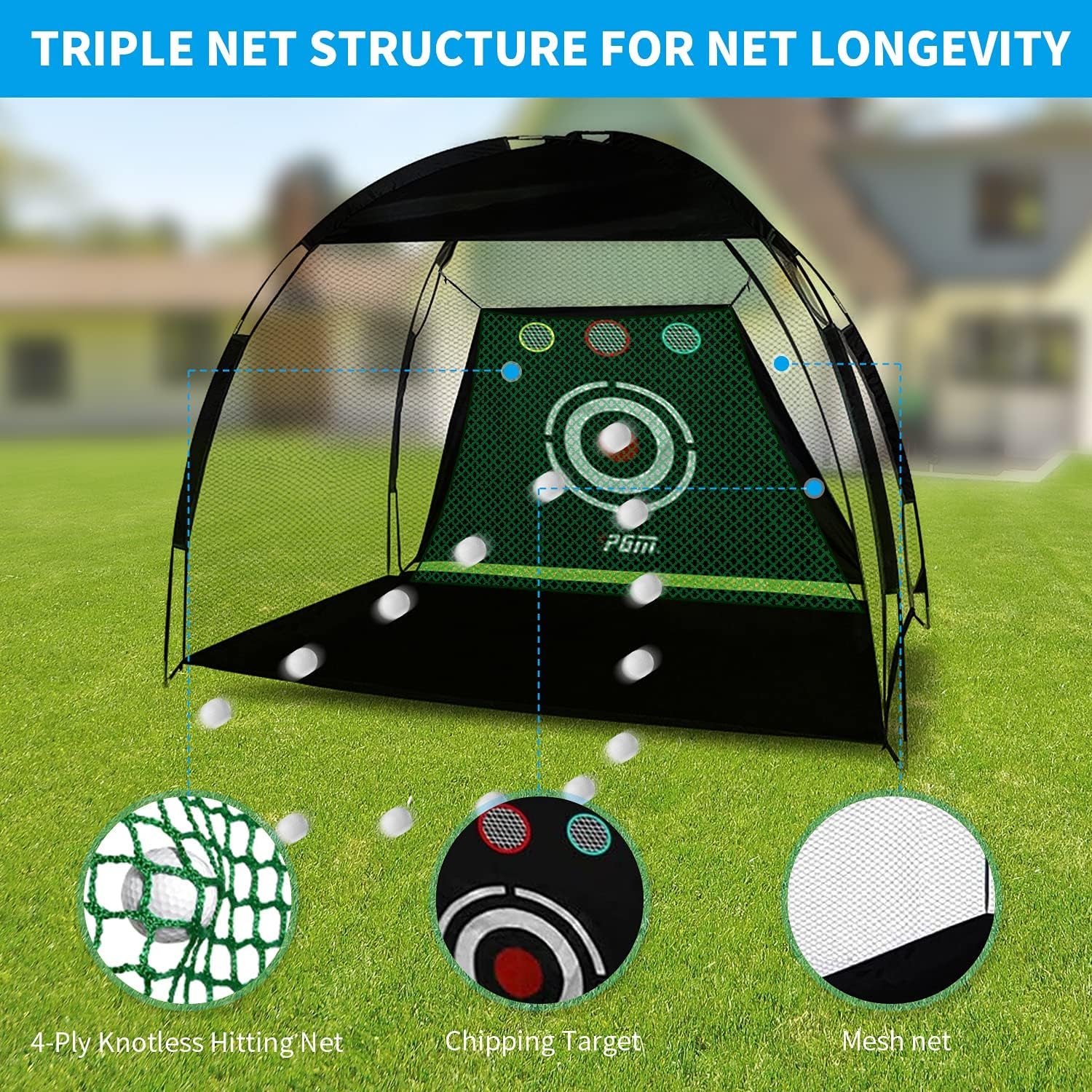 Ultimate Golf Practice Net: 10x7 Feet Heavy Duty Training System for Backyard & Indoor Use – Perfect for Swing Improvement and Skill Development