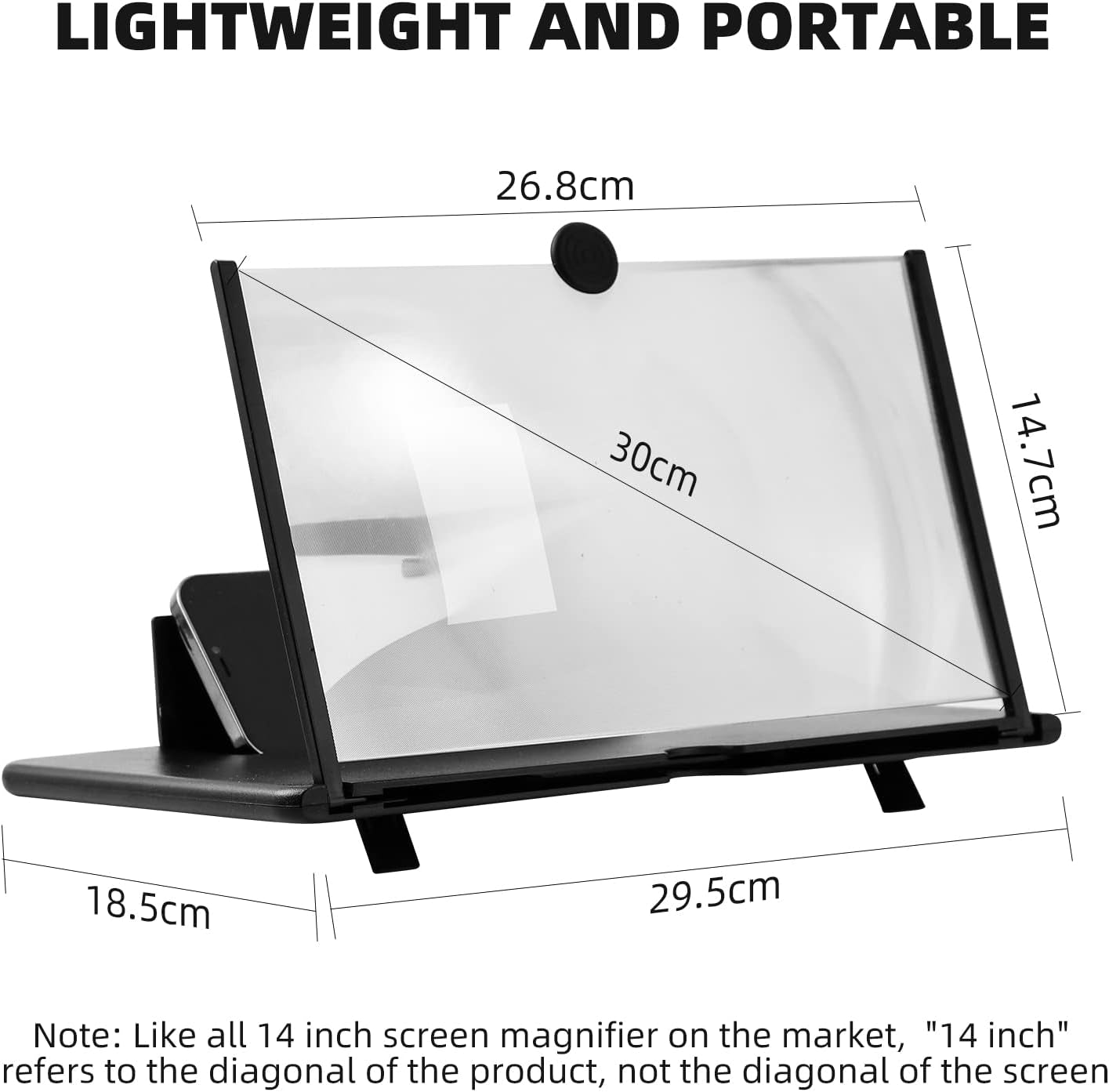 Experience Movies and Gaming Like Never Before with the 14" HD 3D Screen Magnifier for Your Smartphone