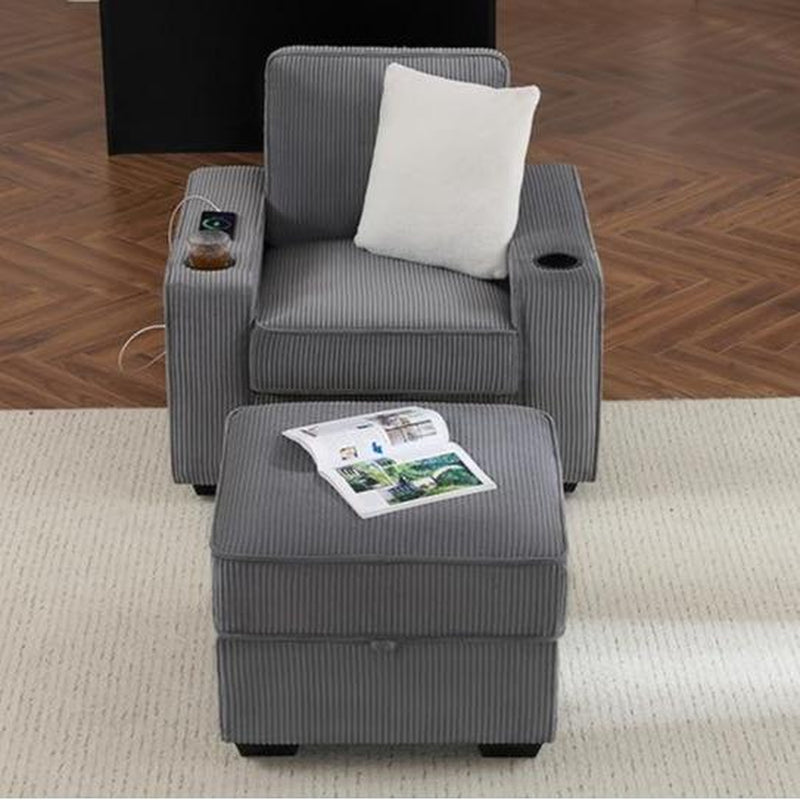 Amerlife Modern Oversized Sofa – Premium Bouclé/Chenille/Corduroy | 23" Deep Seat | USB Charging Ports | Cup Holders | Heavy-Duty Frame (2400 lbs Capacity)