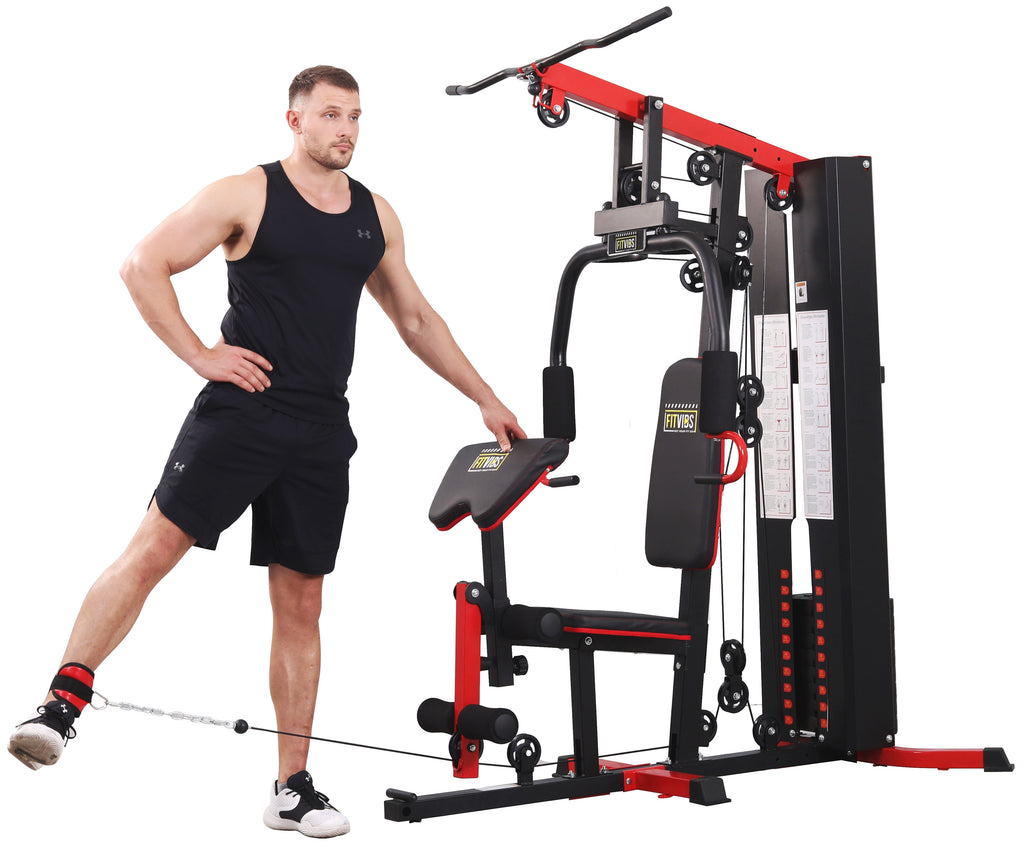 Transform Your Home Workout with the LX750 Multifunctional Full Gym System - 122.5 Lbs Weight Stack for Ultimate Strength Training