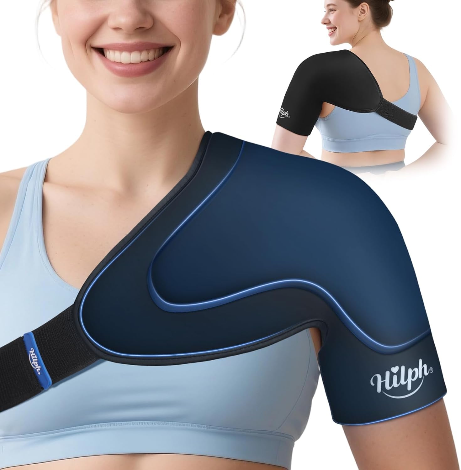 Revolutionary Shoulder Ice Pack Wrap for Ultimate Rotator Cuff Relief - Double-Layer Gel Cold Therapy with Adjustable Compression for Men & Women