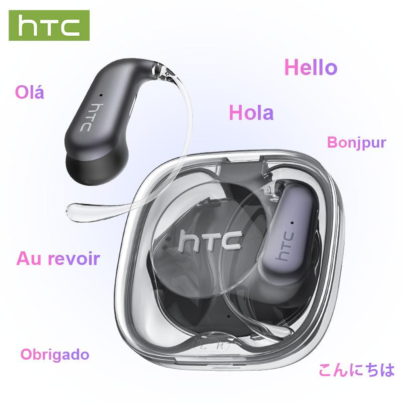 HTC NE38 OWS Wireless Translation Earbuds - Real-Time Translation in 134 Languages, Bluetooth 6.0, IPX5 Waterproof, HIFI Sound, Perfect for Office, Sports, Study & Calls - Built-In Microphone & AI Technology