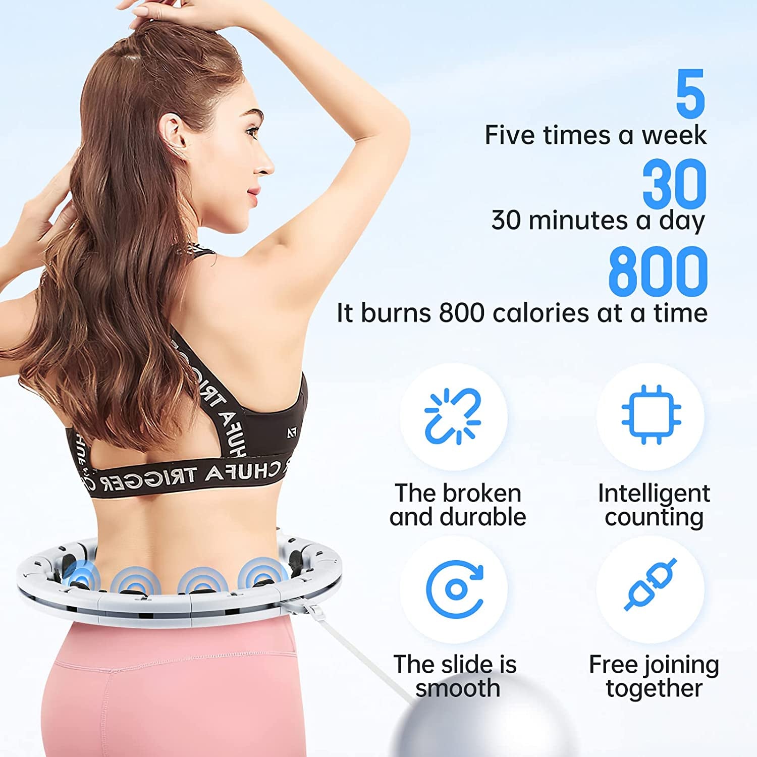 Transform Your Fitness Journey with Our Weighted Smart Hula Hoops for Adults – 16 Detachable Knots for Effective Weight Loss and Massage!