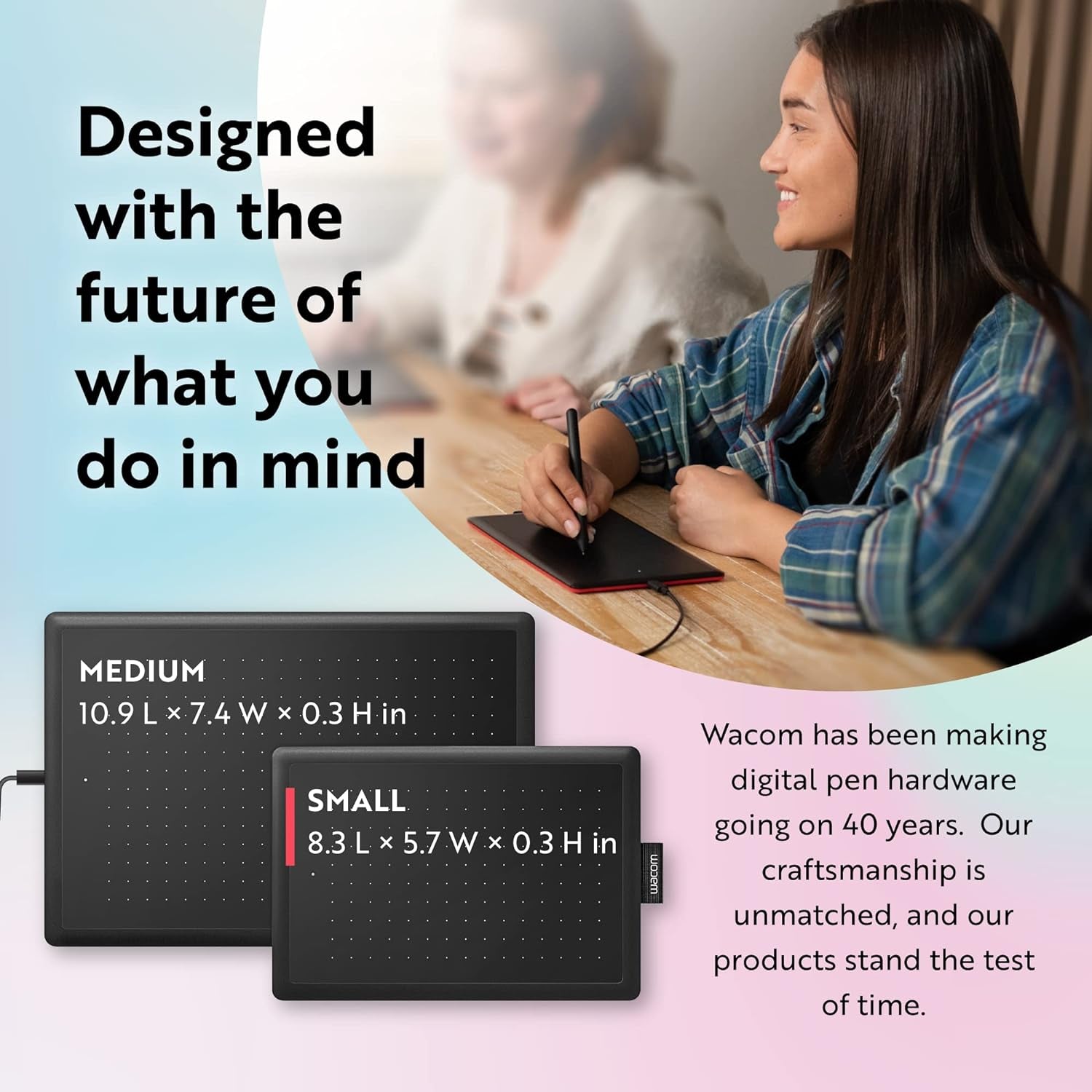 Transform Your Creativity with the One by Wacom Small Graphics Drawing Tablet - Portable 8.3 x 5.7 Inches, Ergonomic 2048 Pressure Sensitive Pen, Compatible with Chromebook, Mac, and Windows