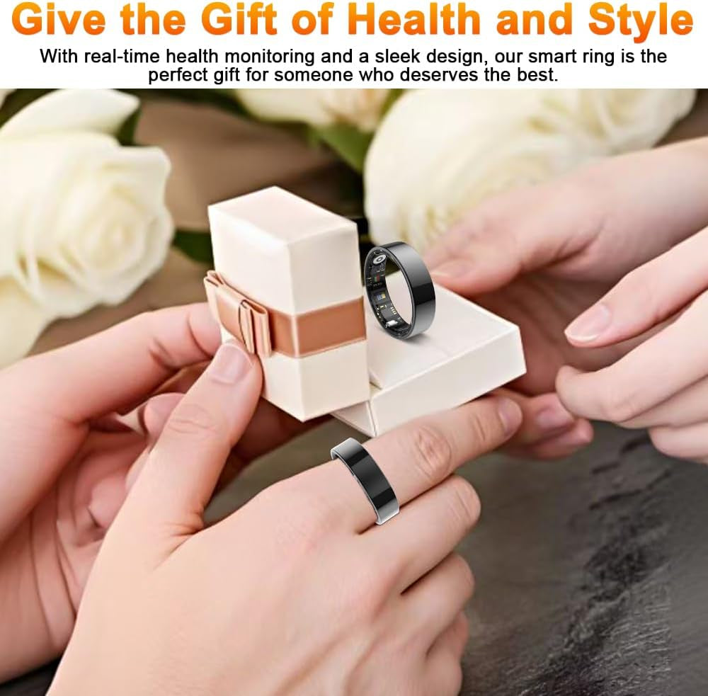 Revolutionary 2025 Smart Ring Health Tracker: Monitor Blood Pressure, Heart Rate & Sleep Patterns with Bluetooth Connectivity and IP68 Waterproof Design for Active Lifestyles