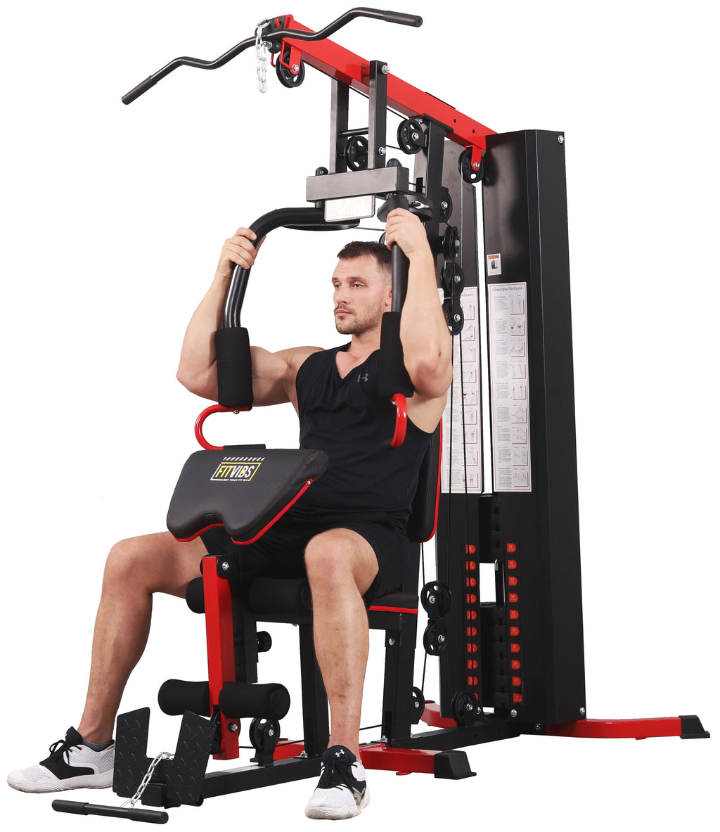 Transform Your Home Workout with the LX750 Multifunctional Full Gym System - 122.5 Lbs Weight Stack for Ultimate Strength Training