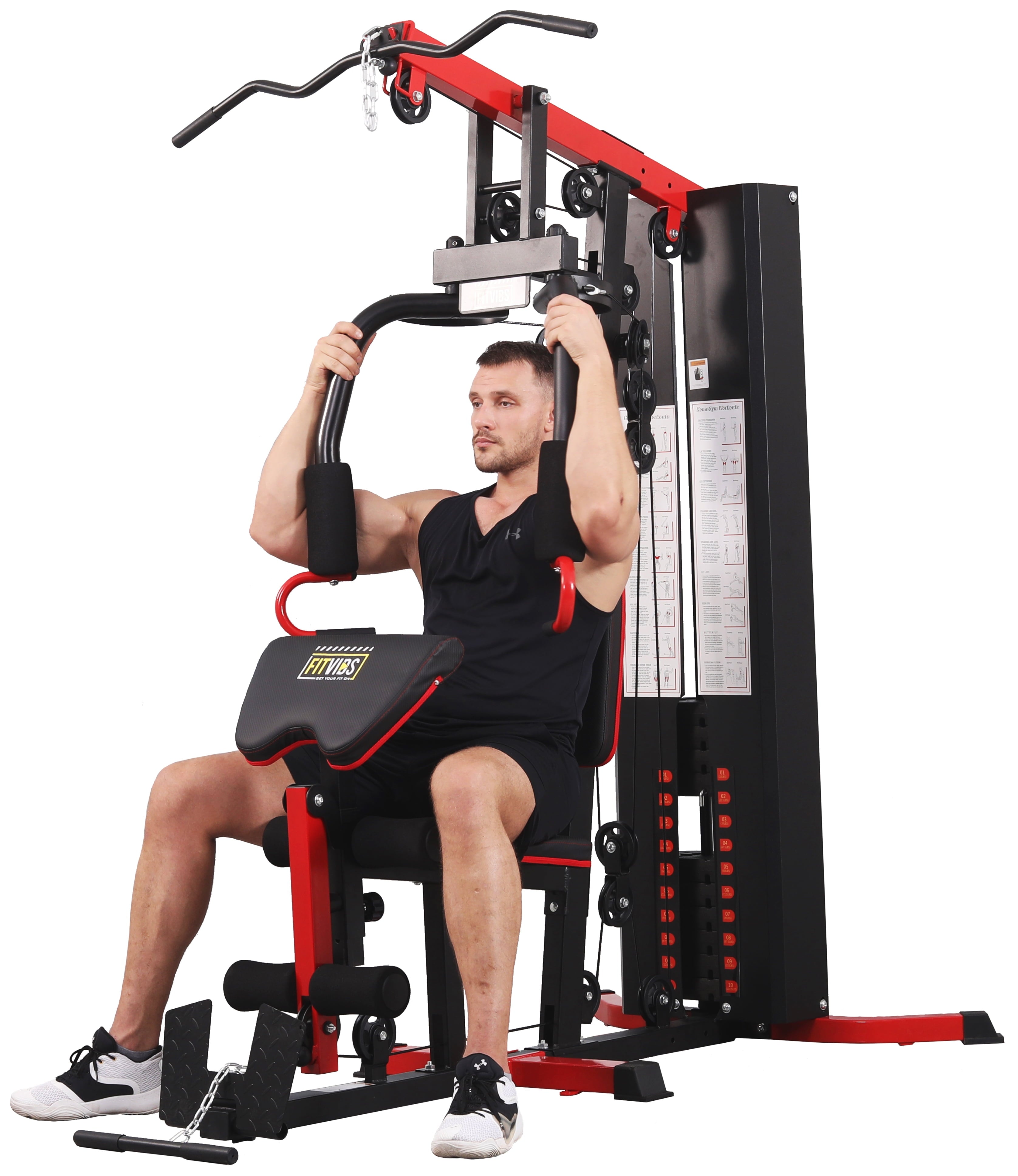 Transform Your Home Workout with the LX750 Multifunctional Full Gym System - 122.5 Lbs Weight Stack for Ultimate Strength Training