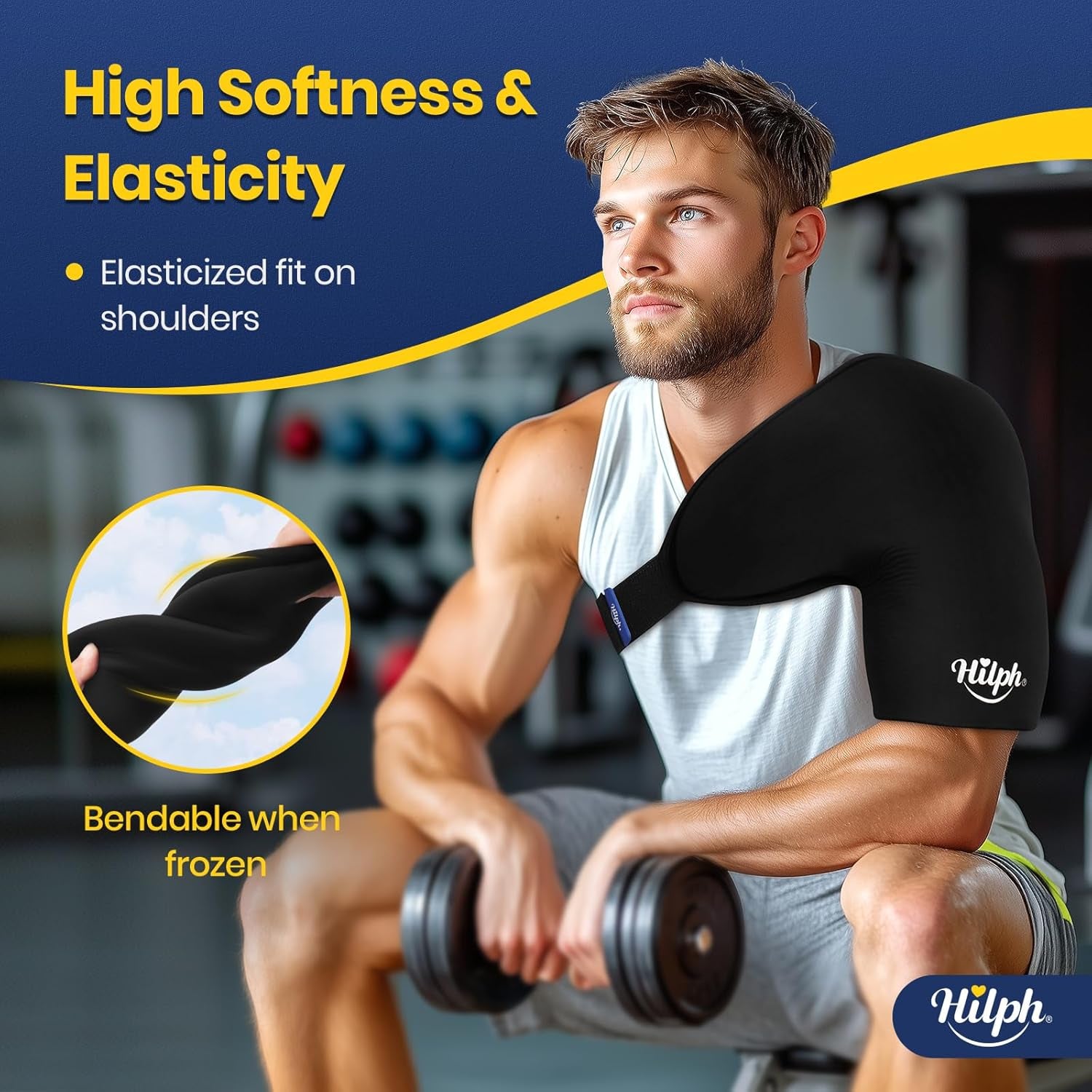Revolutionary Shoulder Ice Pack Wrap for Ultimate Rotator Cuff Relief - Double-Layer Gel Cold Therapy with Adjustable Compression for Men & Women