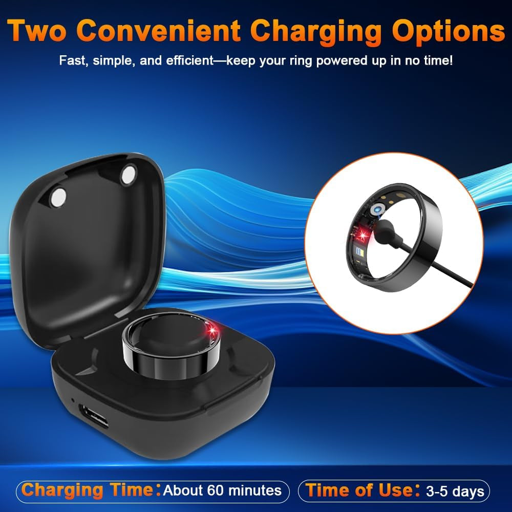 Revolutionary 2025 Smart Ring Health Tracker: Monitor Blood Pressure, Heart Rate & Sleep Patterns with Bluetooth Connectivity and IP68 Waterproof Design for Active Lifestyles