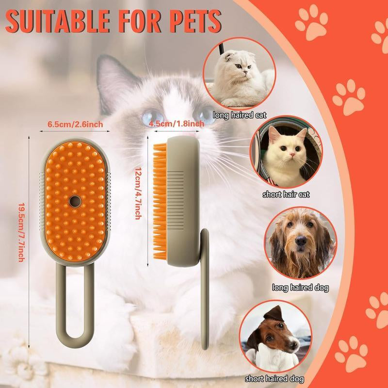 3-in-1 Steam Pet Brush - Advanced Grooming Comb for Dogs & Cats, Effortlessly Remove Fur with Steamy Mist Technology