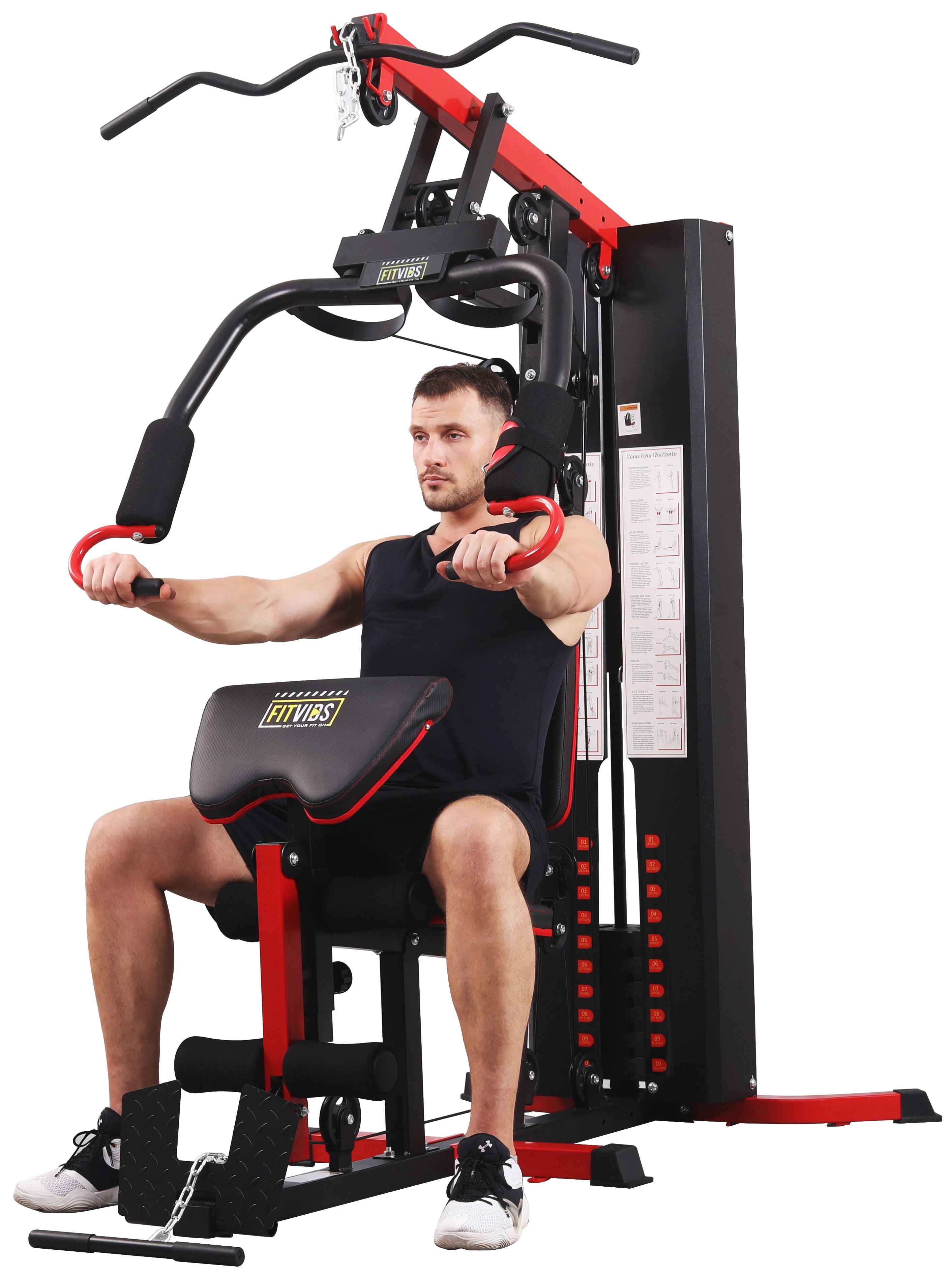 Transform Your Home Workout with the LX750 Multifunctional Full Gym System - 122.5 Lbs Weight Stack for Ultimate Strength Training