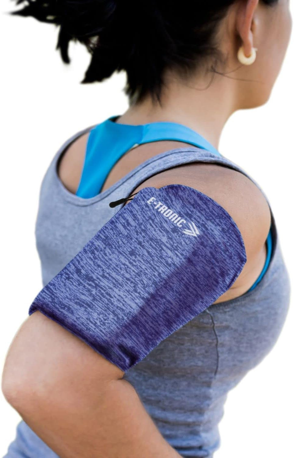 Ultimate Running Companion: Blue Phone Holder Armband with Reflective Logo - Fits All Smartphones for Running, Walking, Hiking, and Biking