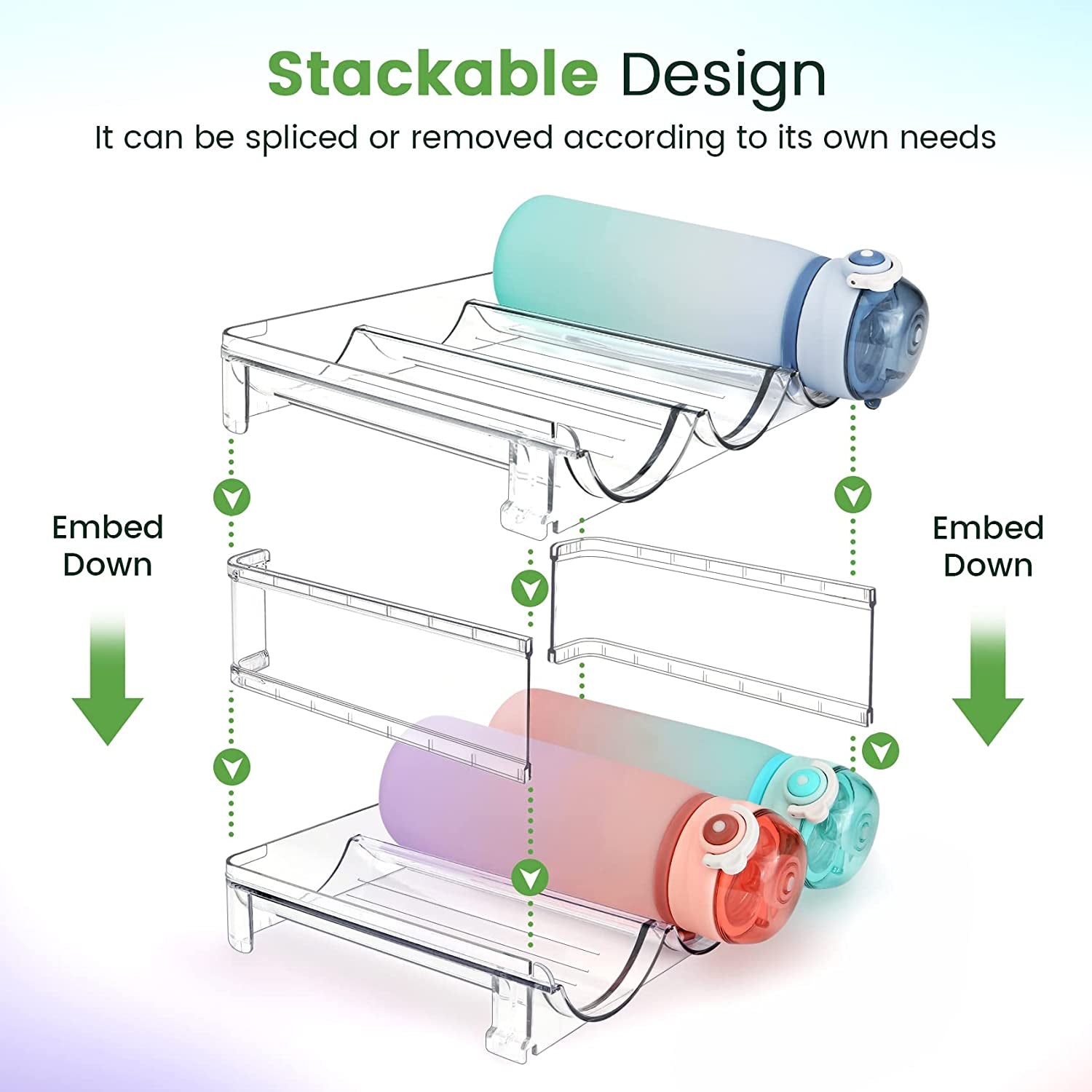 Maximize Your Space with Our Stackable Water Bottle Organizer - 2 Pack for Effortless Storage Solutions