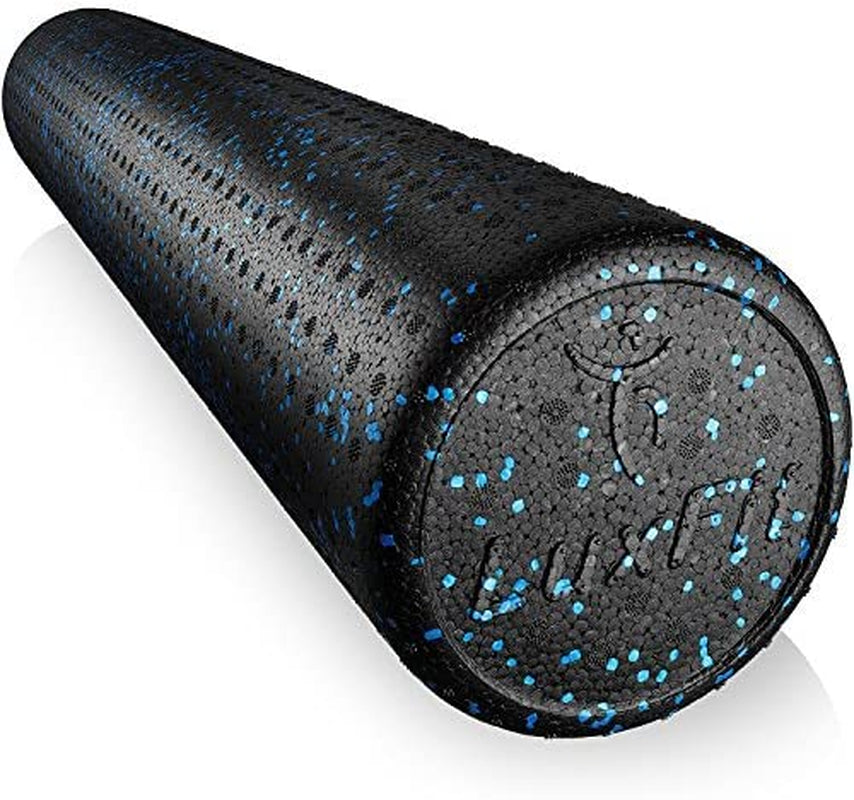 Experience Ultimate Muscle Relief with the LuxFit High Density Foam Roller - 36 Inch Blue Foam Roller for Physical Therapy, Deep Tissue Massage, and Injury Prevention - Back, Leg, and Body Roller with 3 Year Warranty