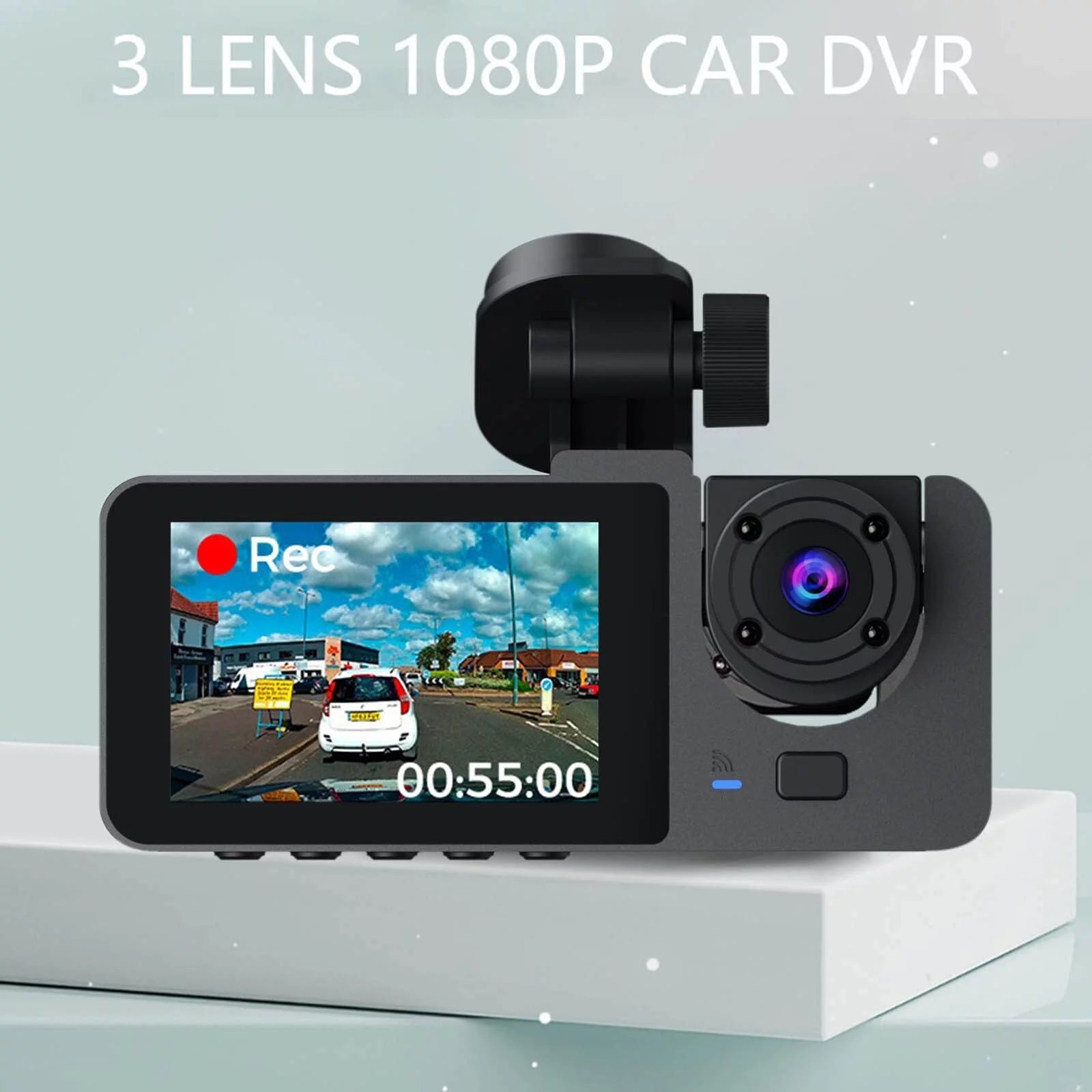 Ultimate 3-Channel Dash Cam for Cars - 1080P Front & Rear with Night Vision and 32GB SD Card Included