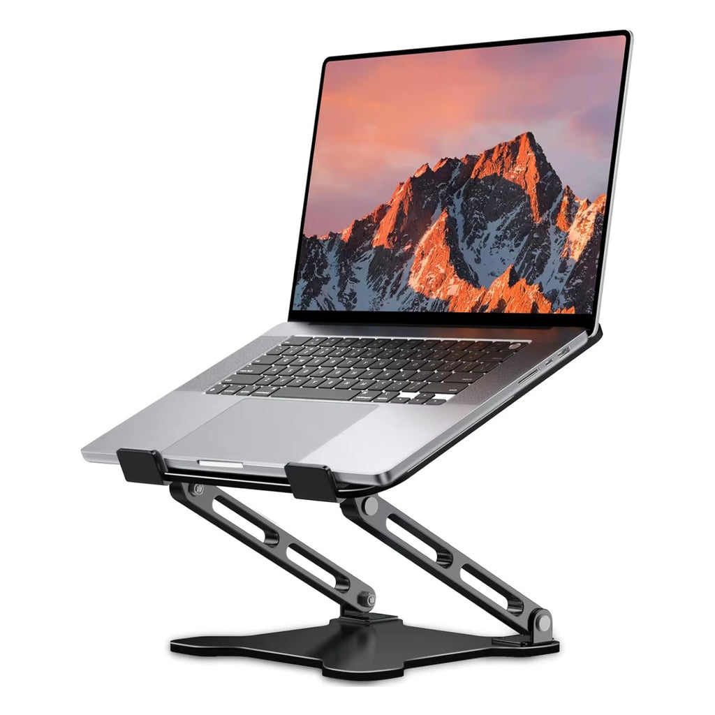Elevate Your Workspace with the Adjustable Aluminum Alloy Laptop and Tablet Stand - Portable, Folding Design for Laptops Up to 17"