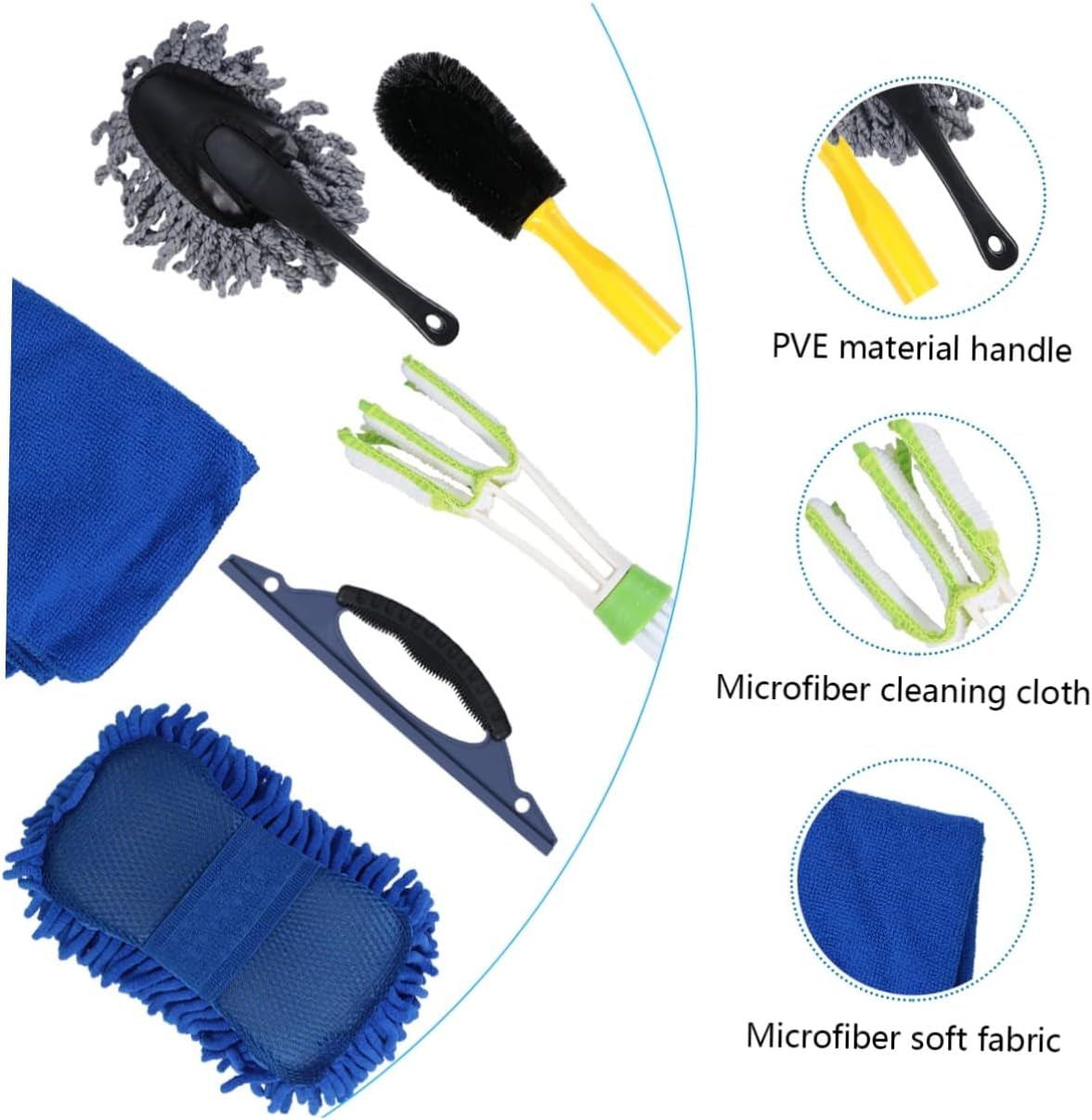 Car Cleaning Tool Kit Car Wash Cleaning Supplies Lightweight Wash Kit for Easy Maintenance