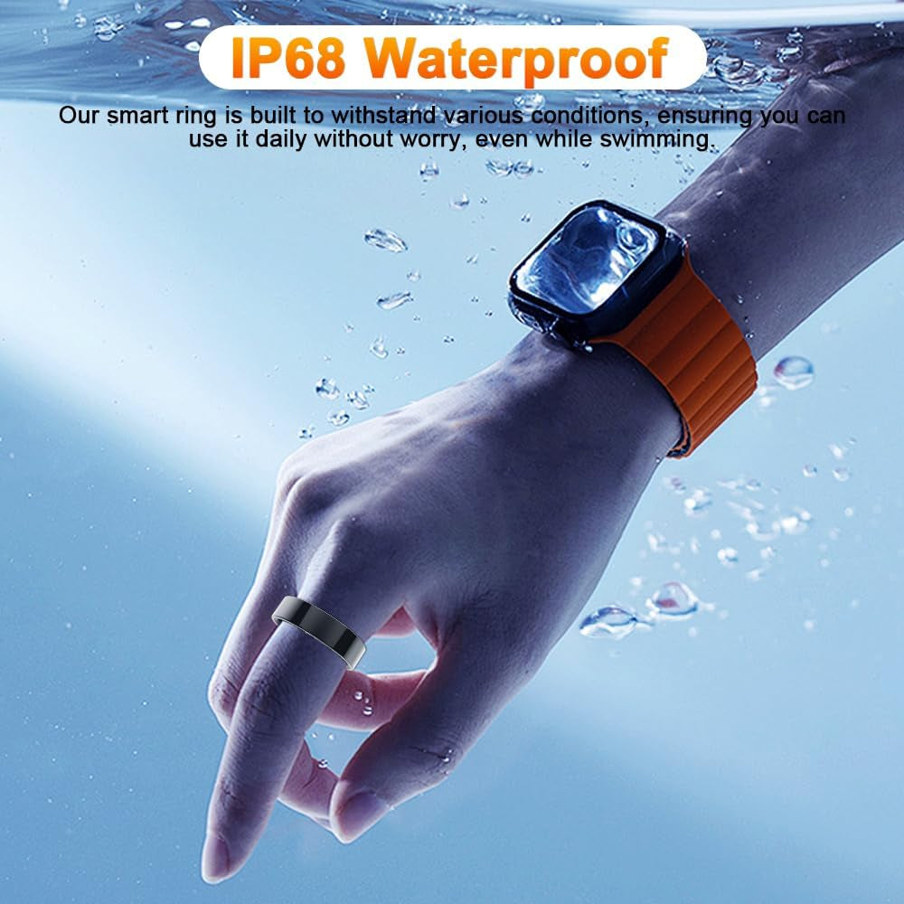 Revolutionary 2025 Smart Ring Health Tracker: Monitor Blood Pressure, Heart Rate & Sleep Patterns with Bluetooth Connectivity and IP68 Waterproof Design for Active Lifestyles