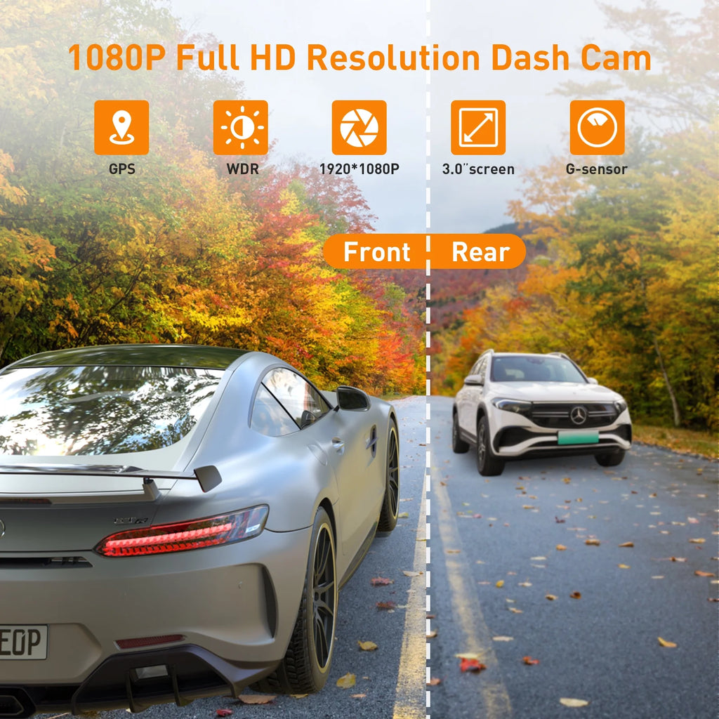 Experience Unmatched Safety with the NEXPOW 1080P Dual Dash Cam - Front and Rear Cameras with Night Vision and Advanced Features