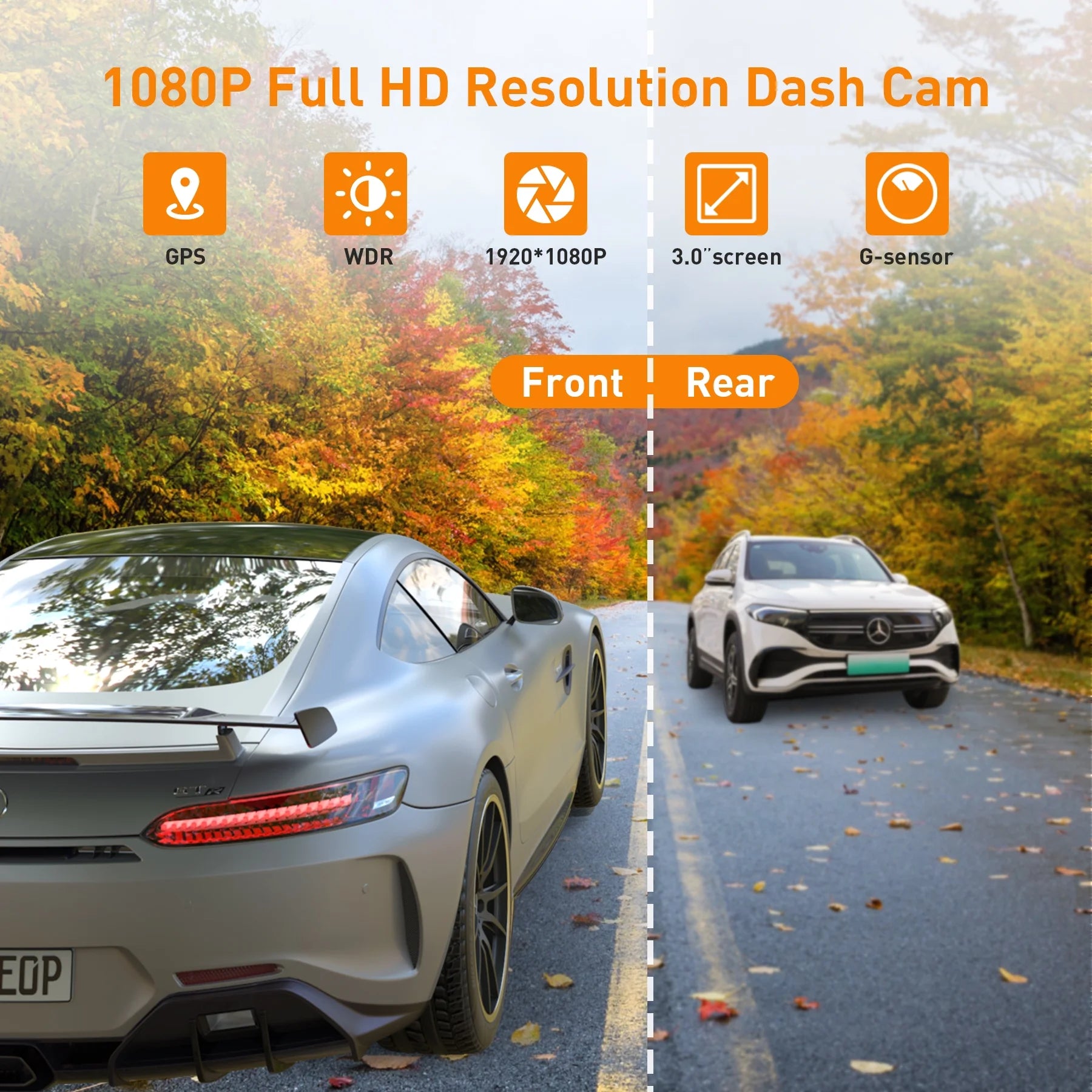 Experience Unmatched Safety with the NEXPOW 1080P Dual Dash Cam - Front and Rear Cameras with Night Vision and Advanced Features