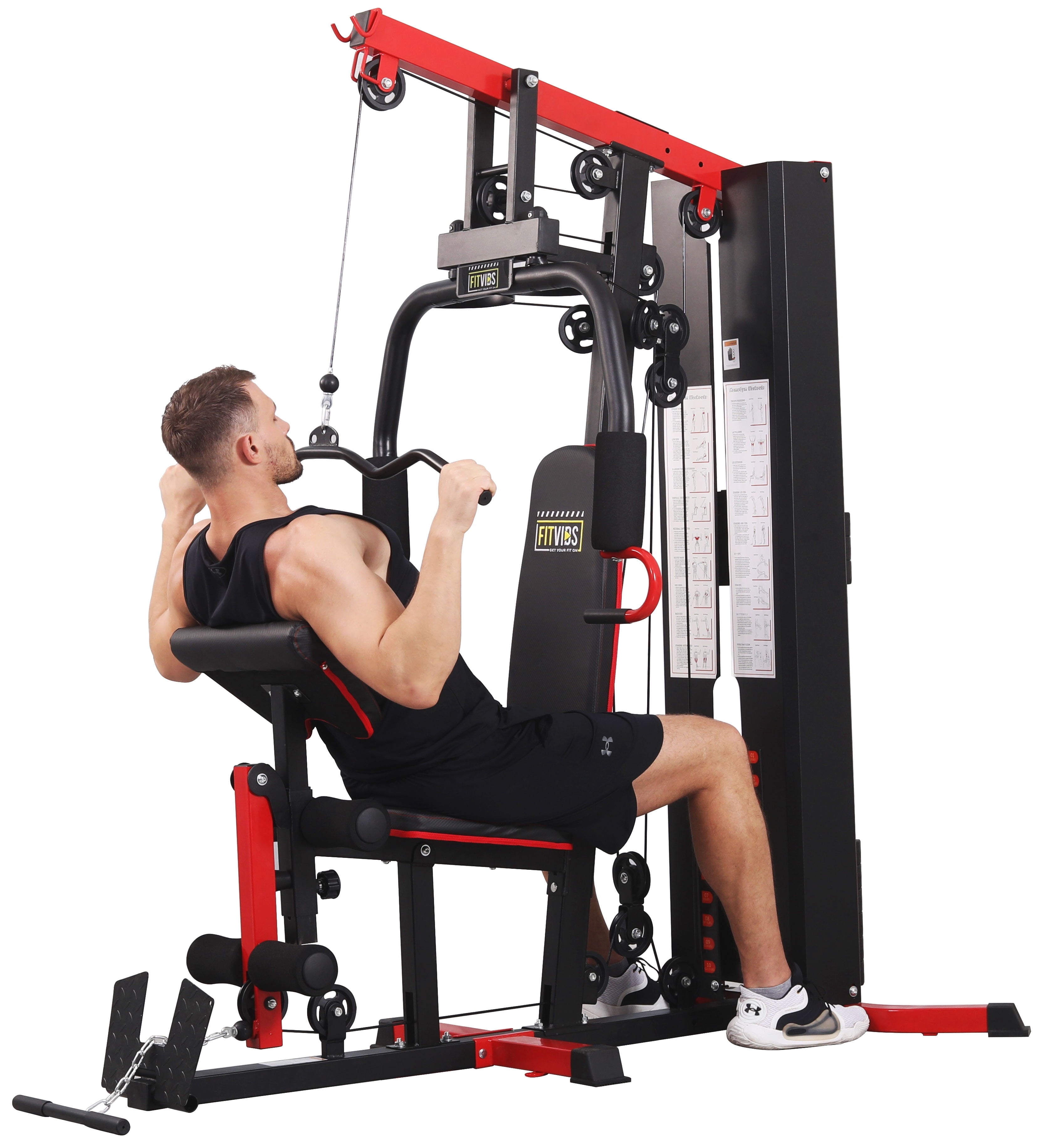 Transform Your Home Workout with the LX750 Multifunctional Full Gym System - 122.5 Lbs Weight Stack for Ultimate Strength Training